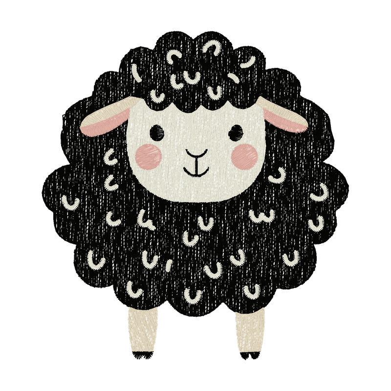 Black sheep embroidery stitches