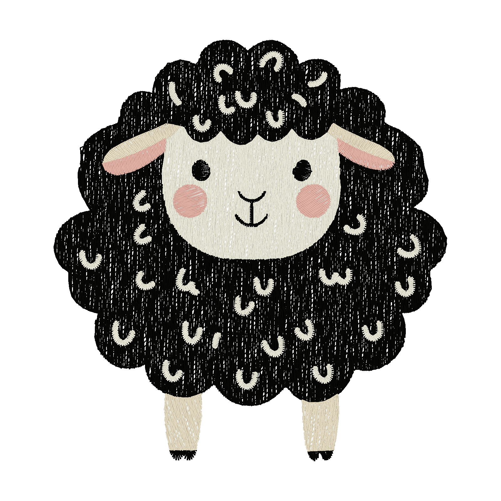 Adorable Black Sheep digital stitch preview