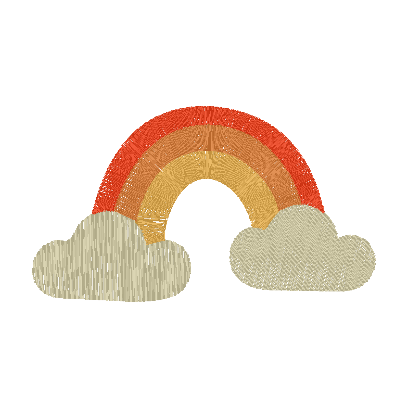 Antique Rainbow & Clouds digital stitch preview