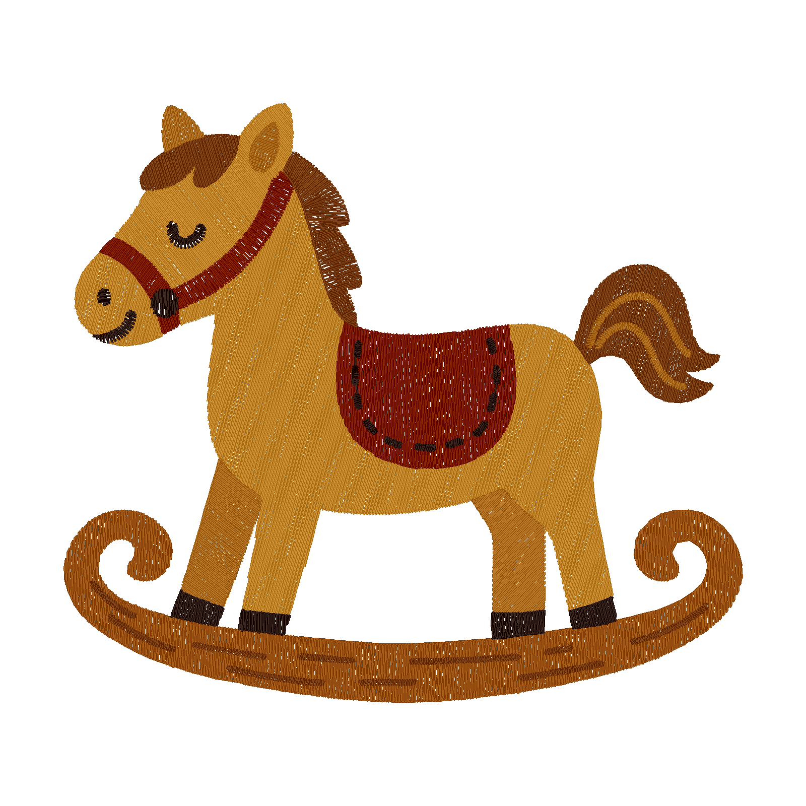 Antique Rocking Horse digital stitch preview