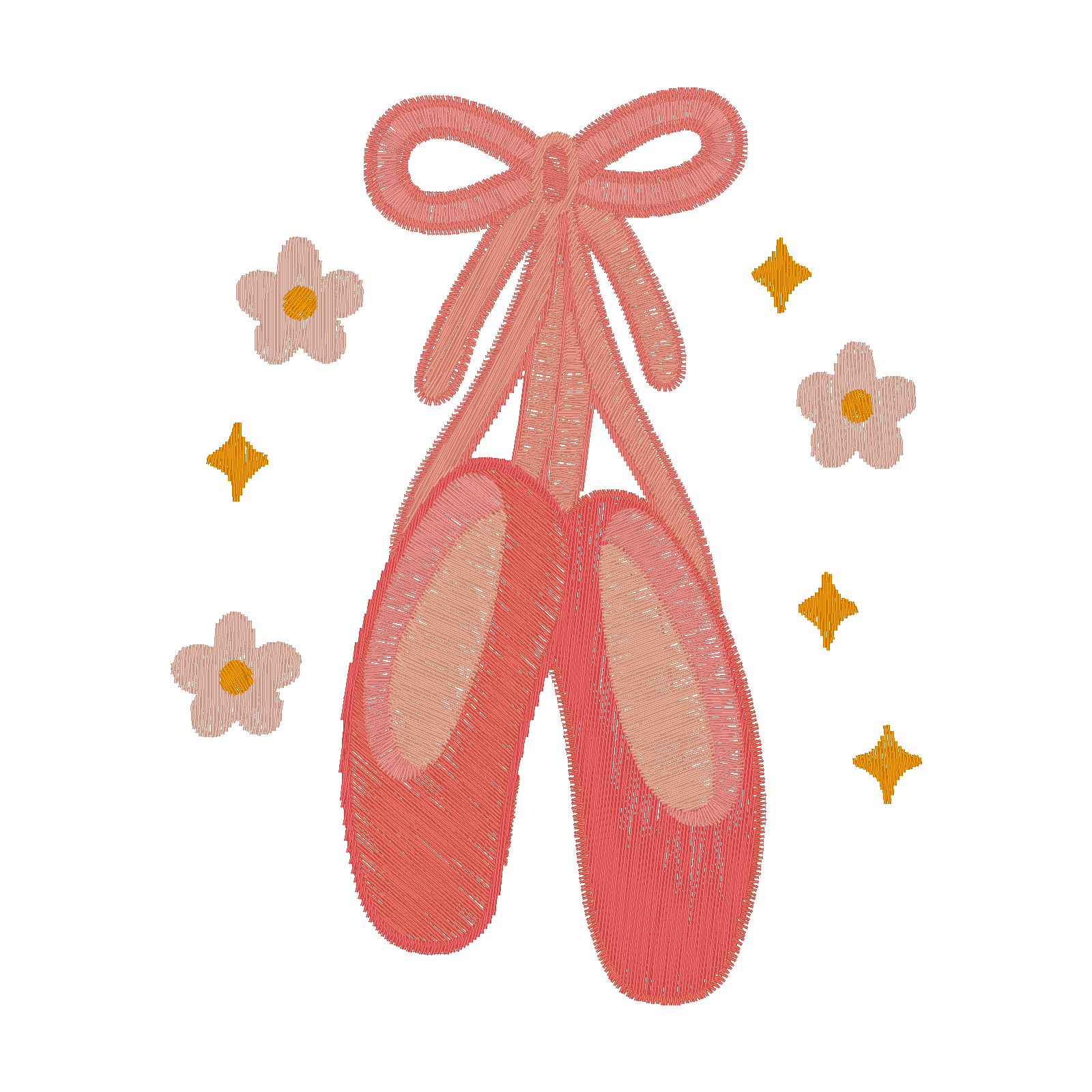 Ballet Shoes digital stitch preview