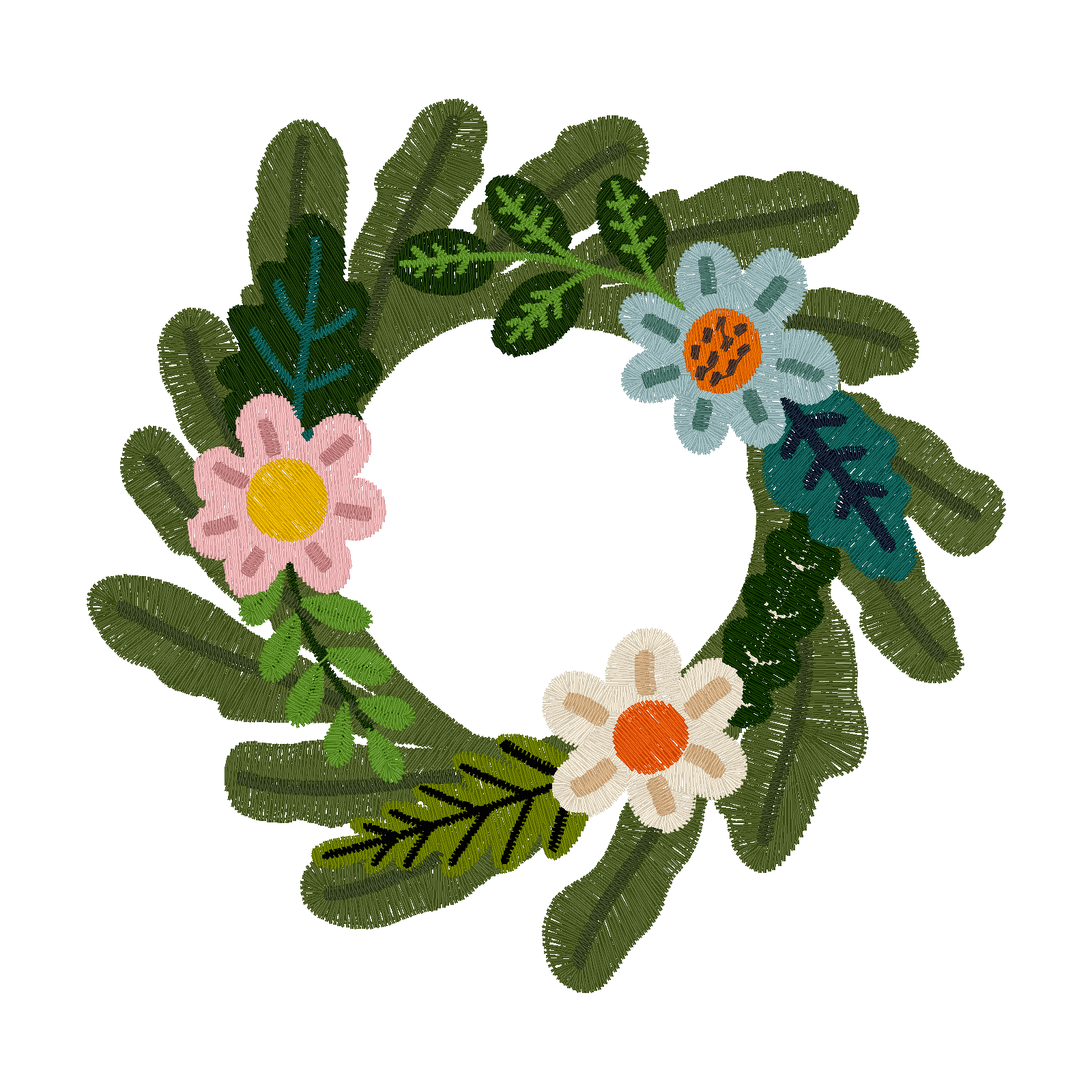 Blooming Wreath digital stitch preview