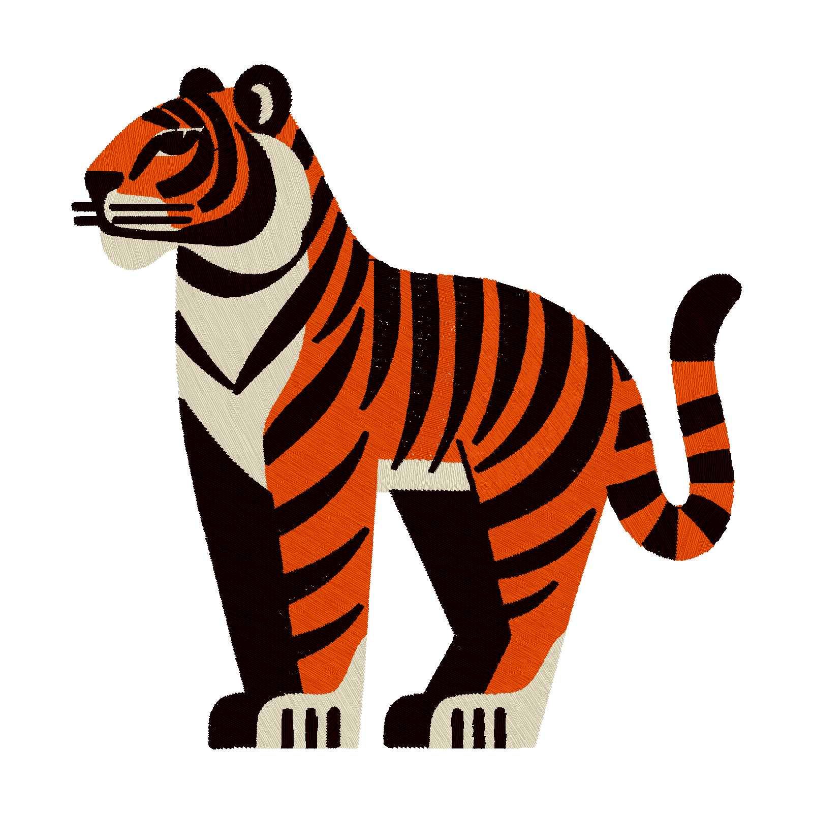 Bold Bengal Tiger digital stitch preview