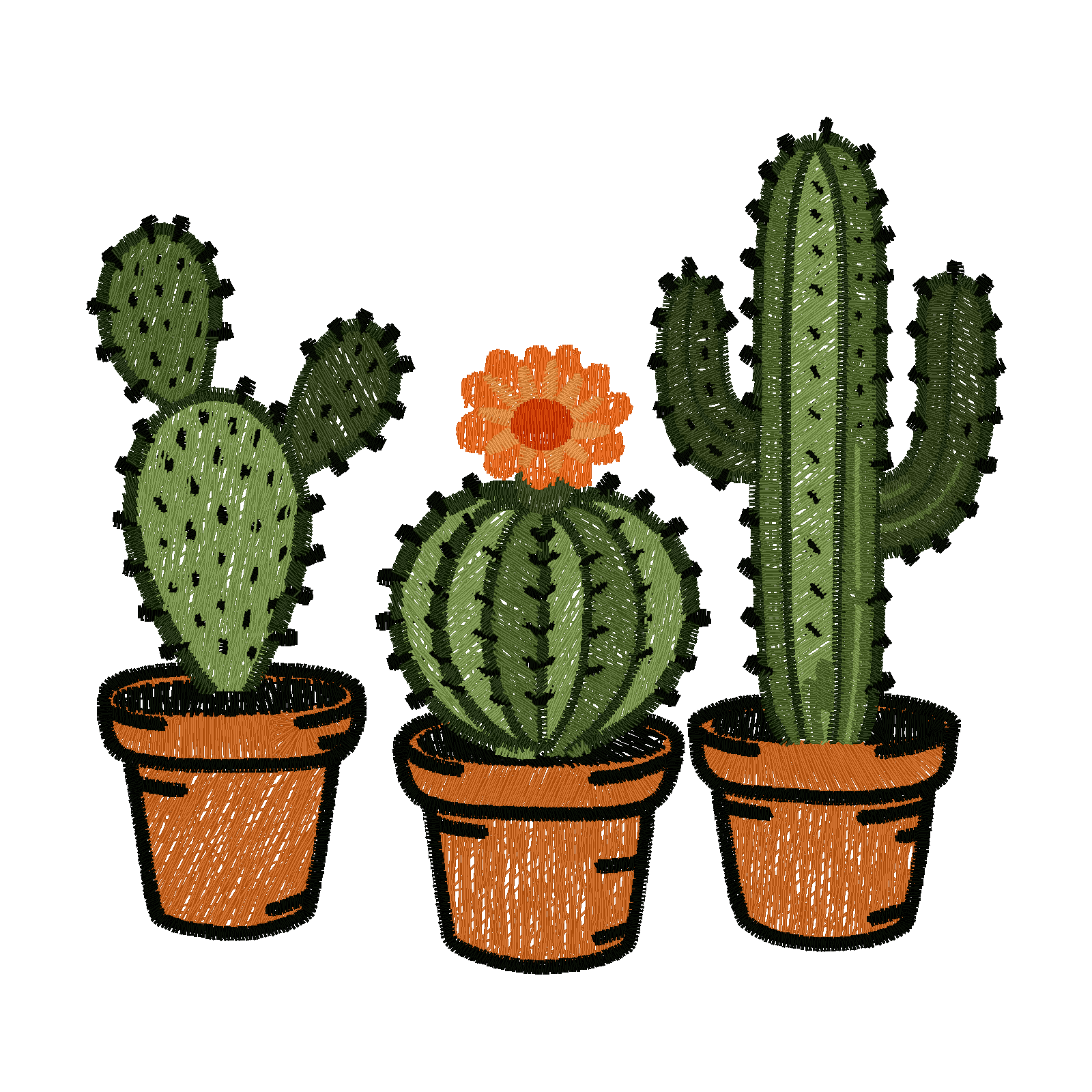 Cactus Crew digital stitch preview