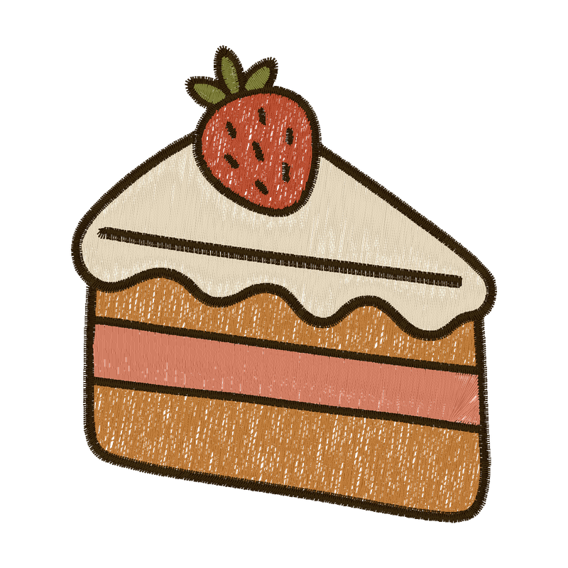 Cake slice embroidery stitches