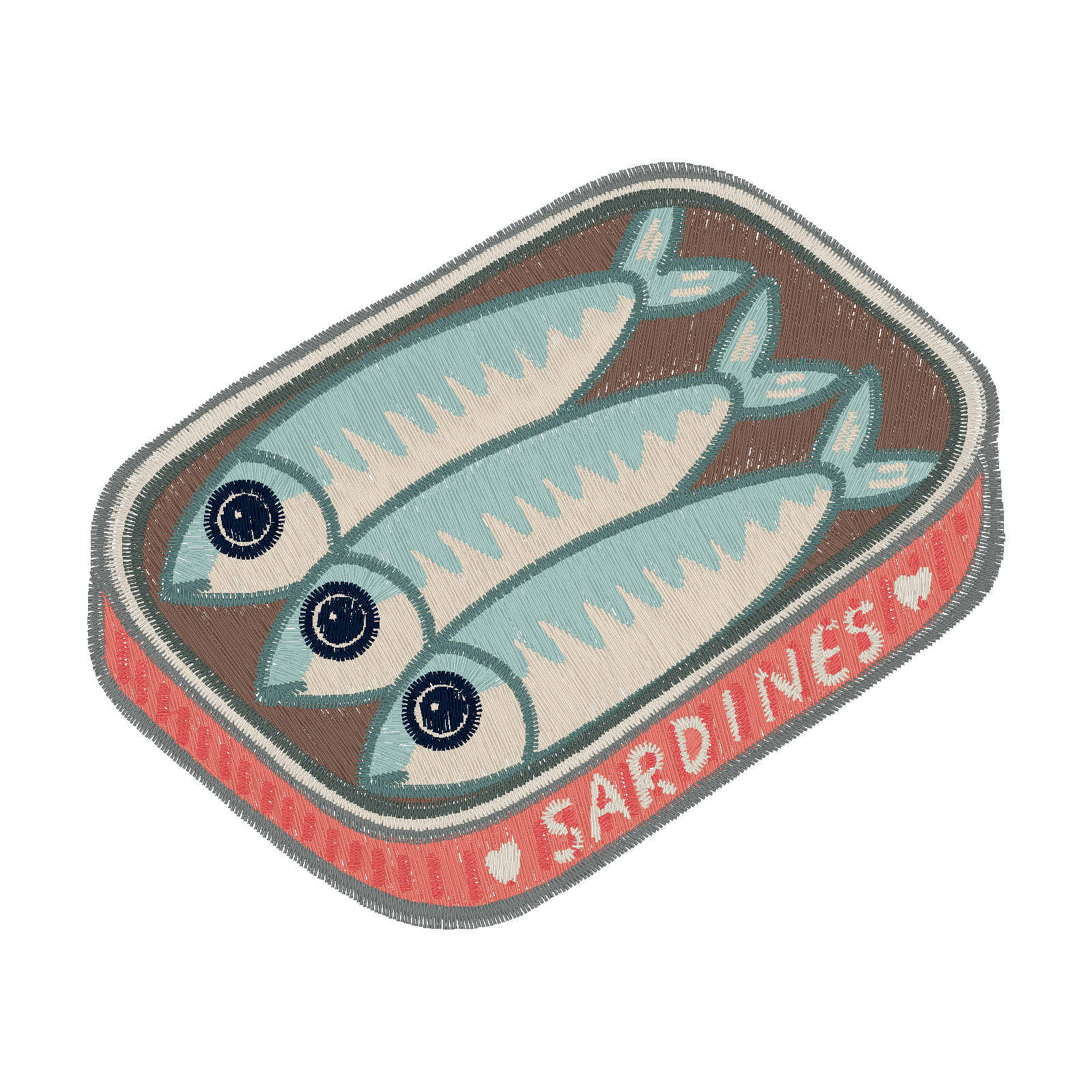 Can of Sardines digital stitch preview