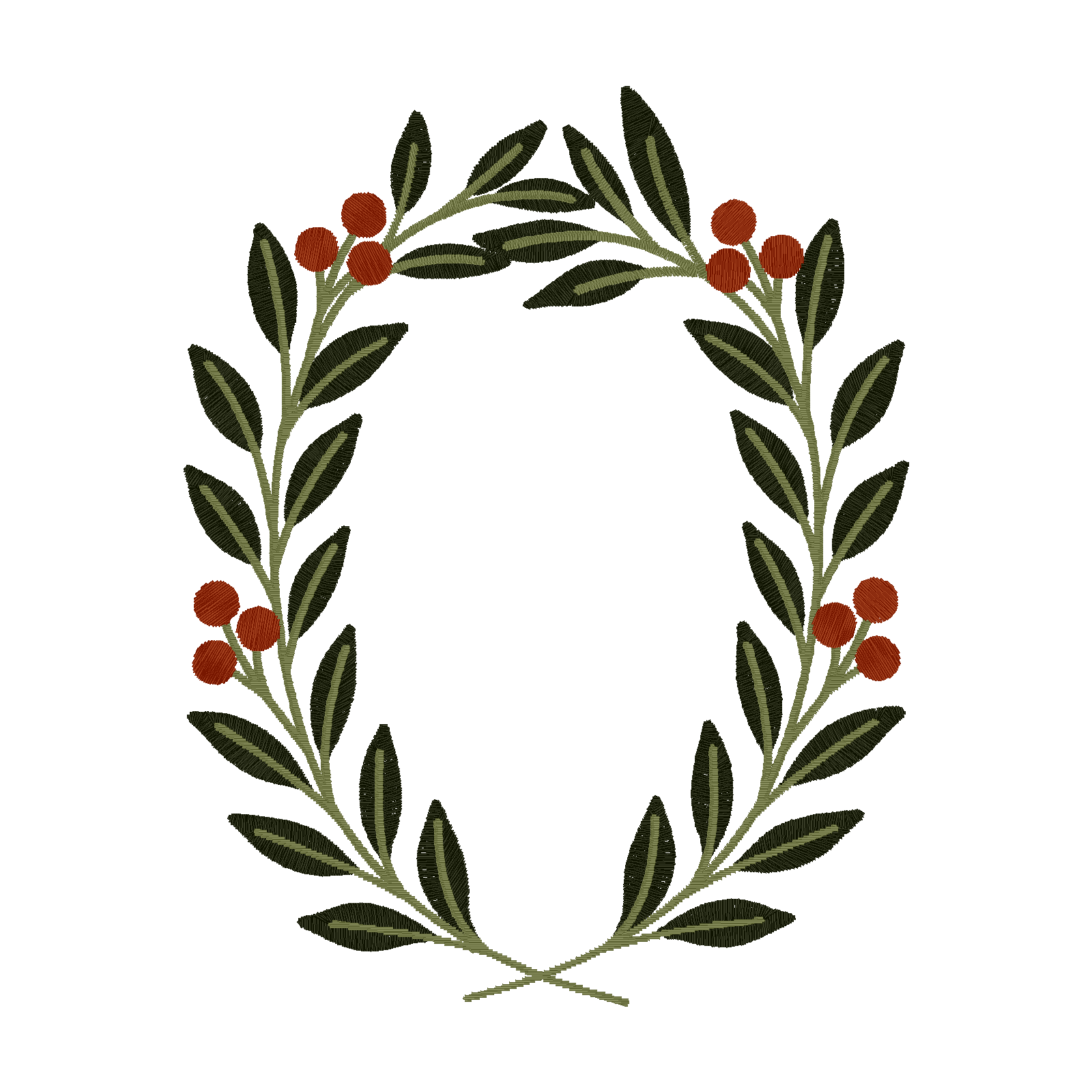 Classic Leaf Crest digital stitch preview