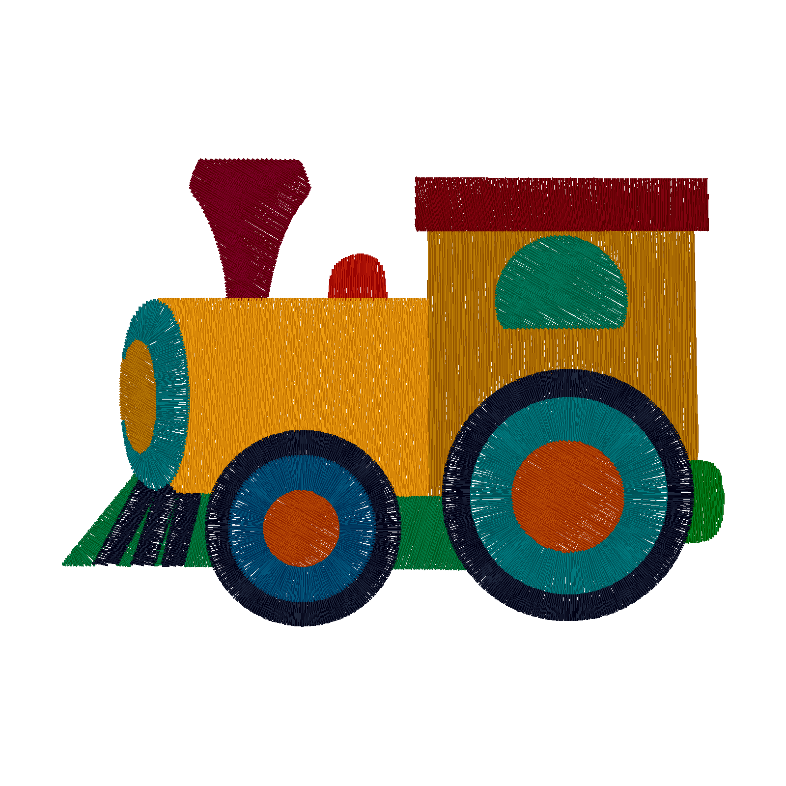 Colorful Locomotive digital stitch preview