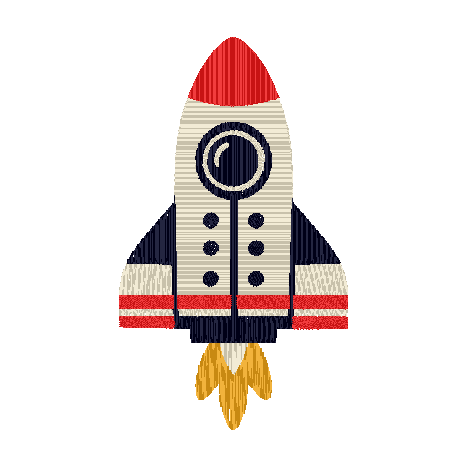Cosmic Cruiser Rocket Ship digital stitch preview