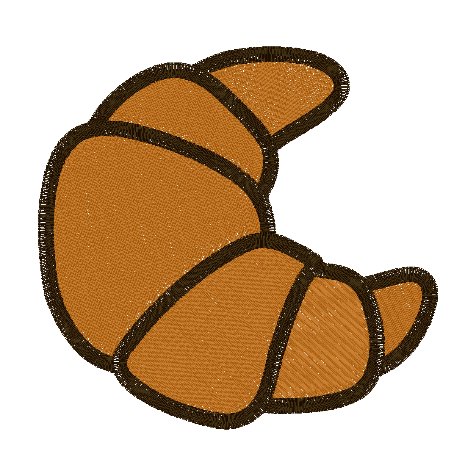 Croissant Patch digital stitch preview