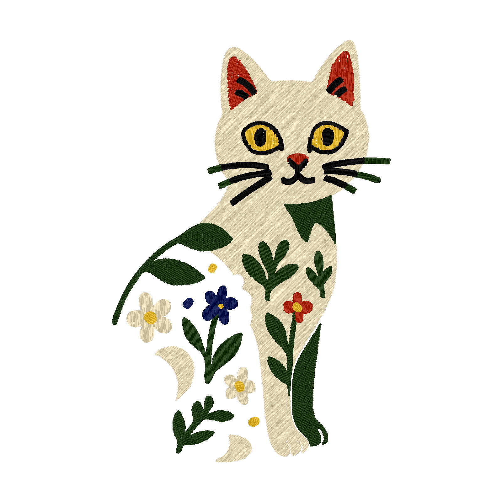 Curious Cat digital stitch preview