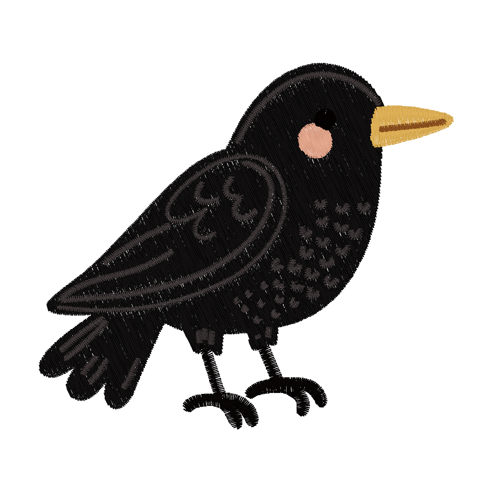 Cute Crow digital stitch preview