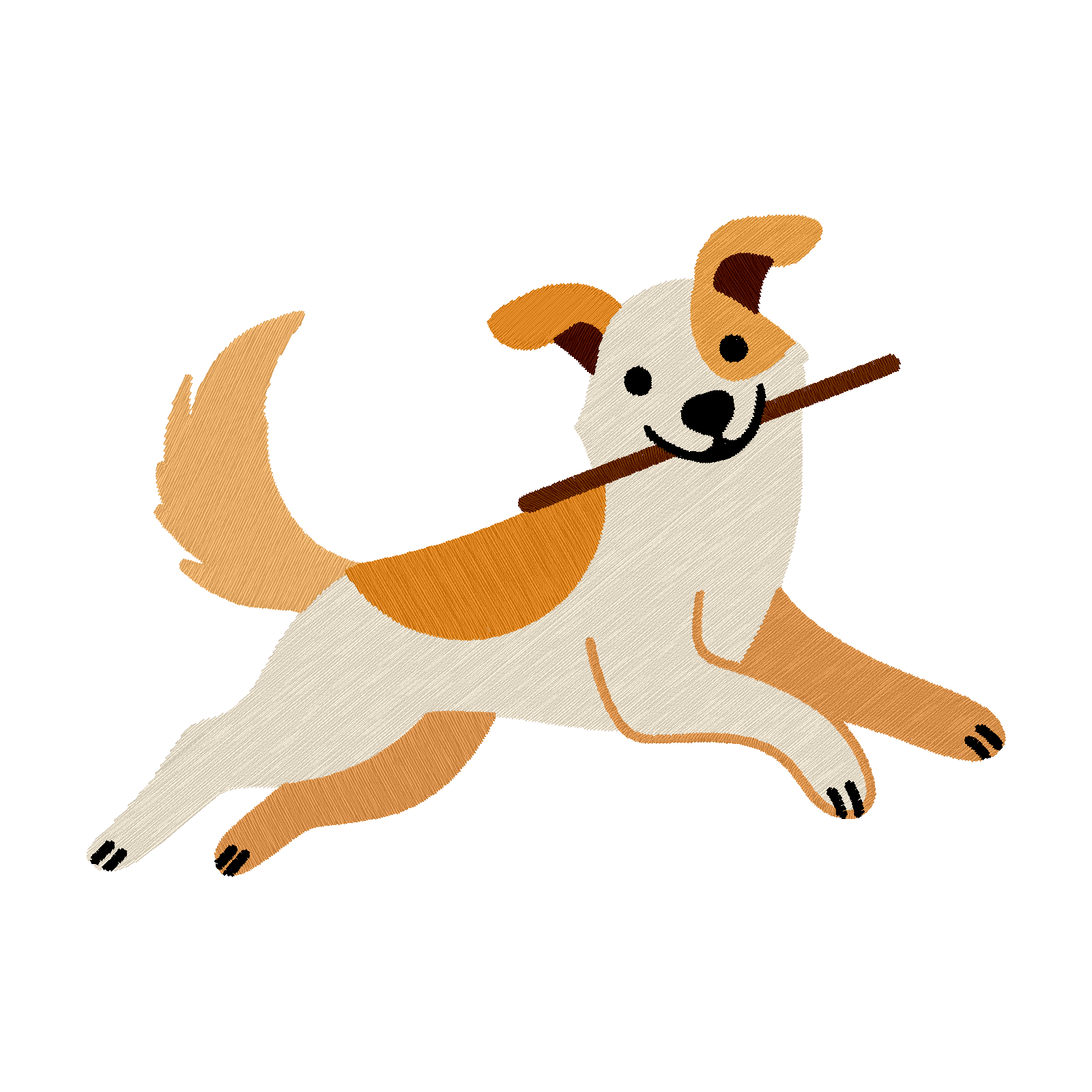 Cute Jumping Dog digital stitch preview