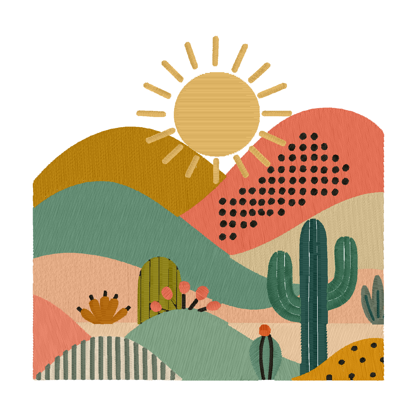 Desert Scene digital stitch preview