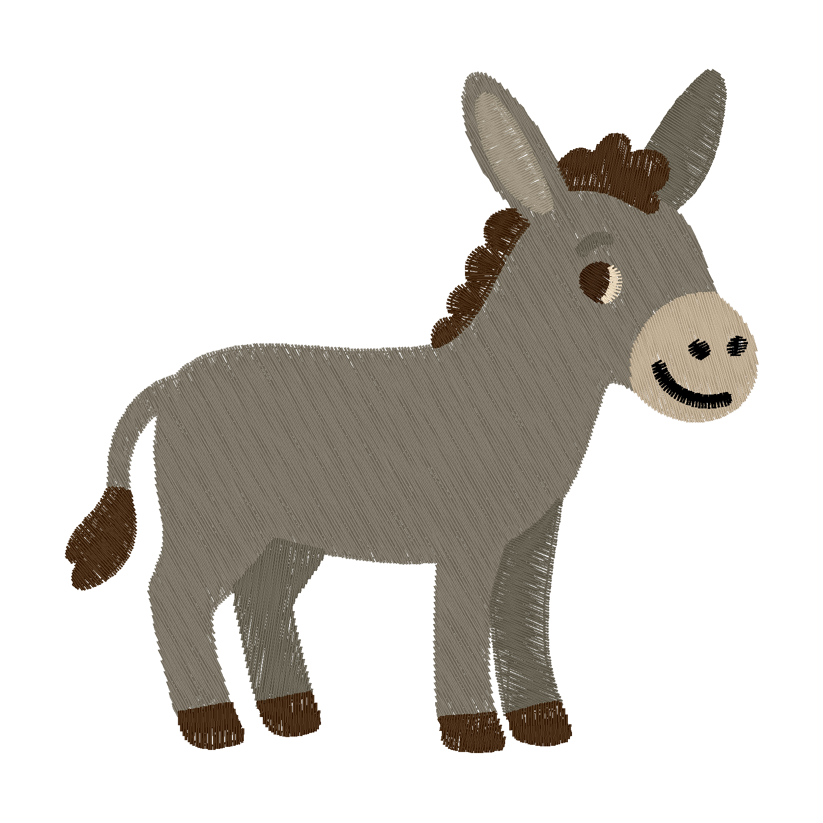Donkey digital stitch preview