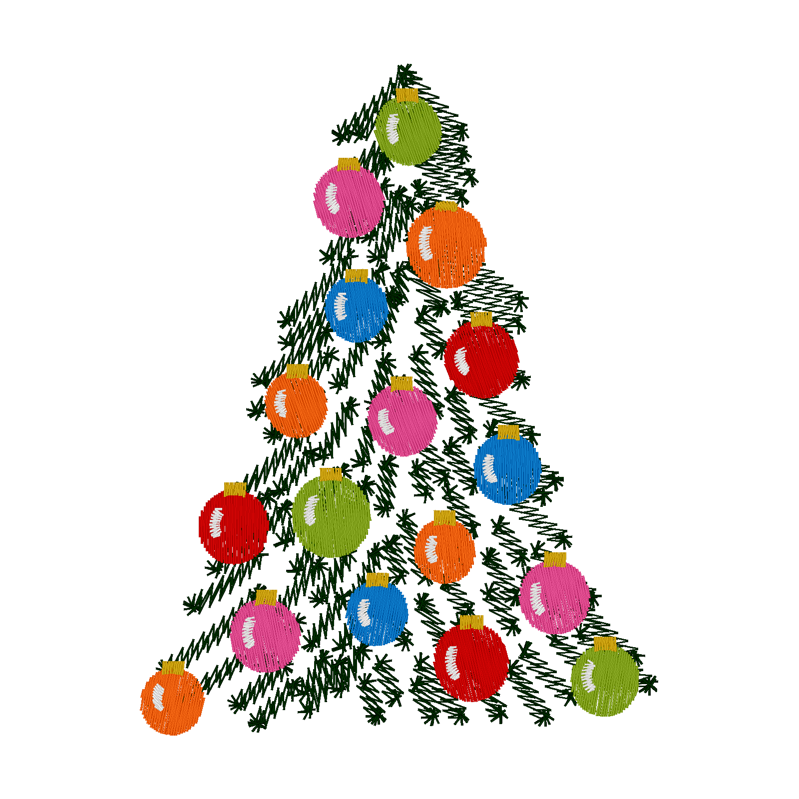 Festive Tree digital stitch preview