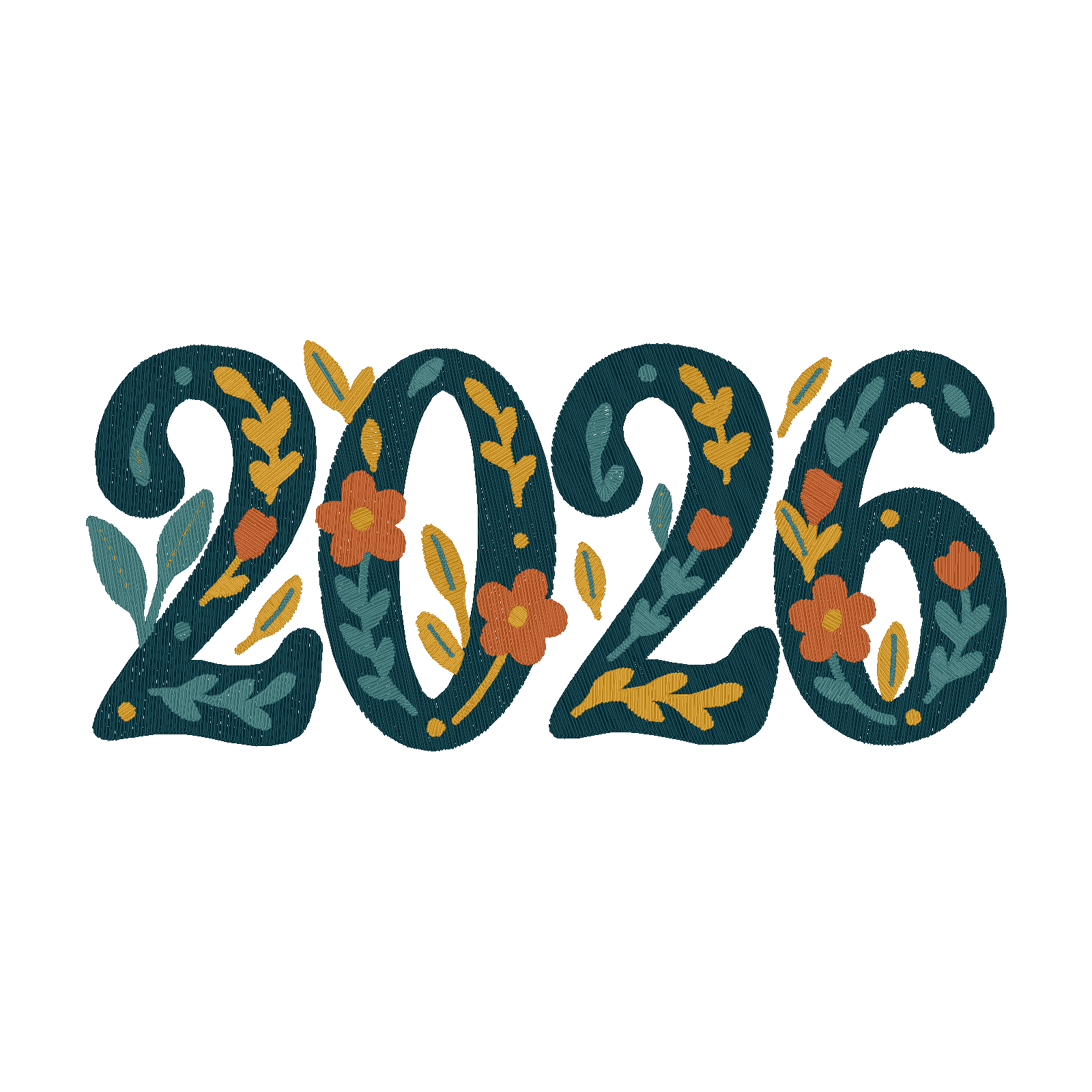 Floral 2026 digital stitch preview