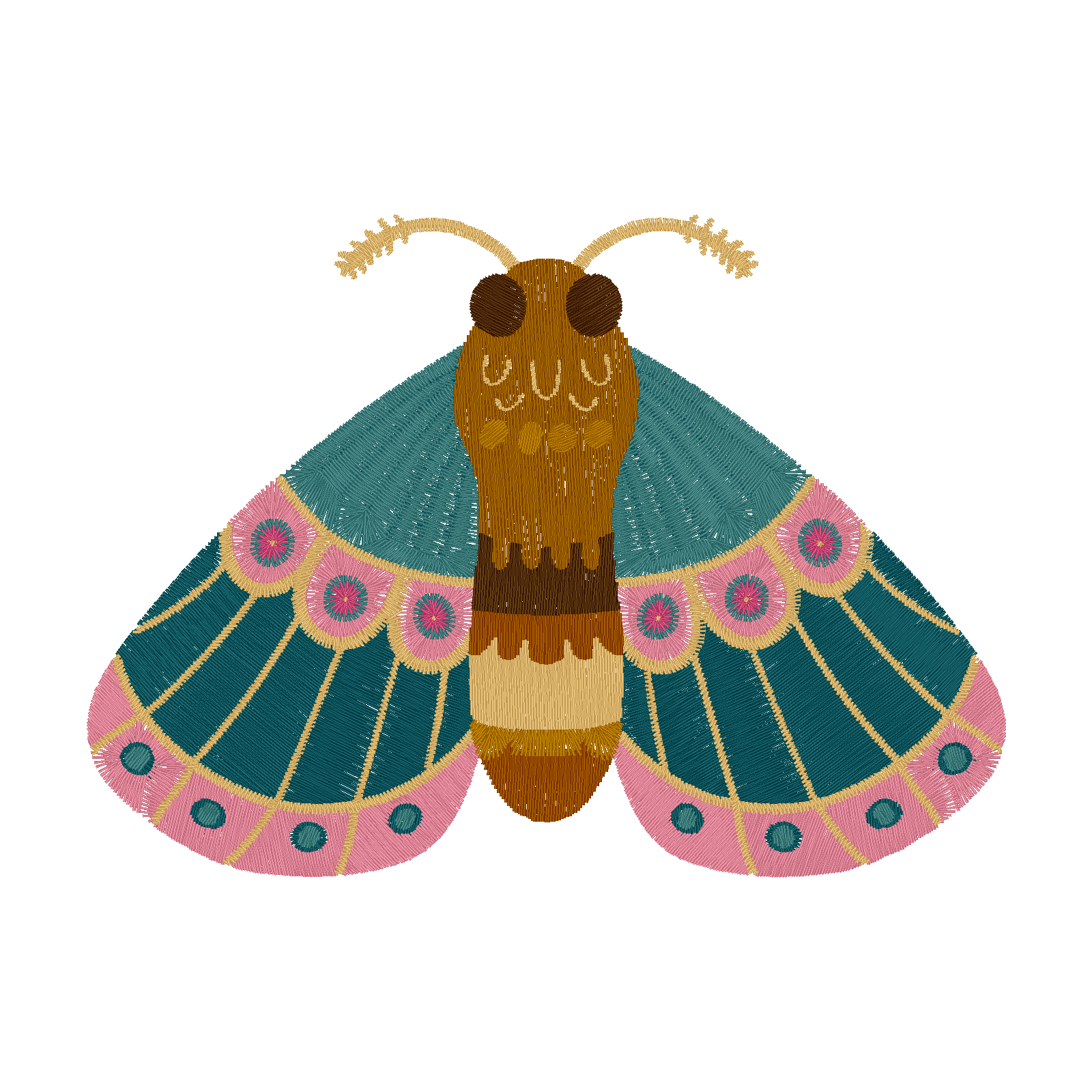 Flutter Majesty Moth digital stitch preview