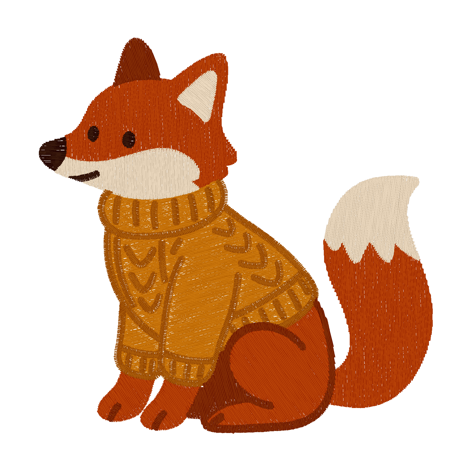 Fox in a Sweater digital stitch preview