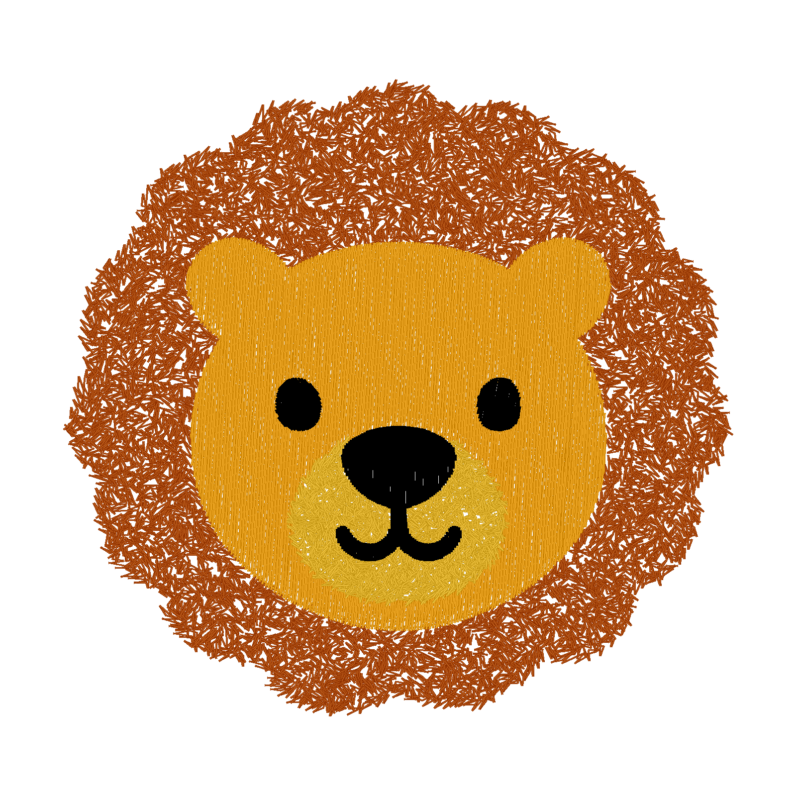 Fuzzy Lion digital stitch preview