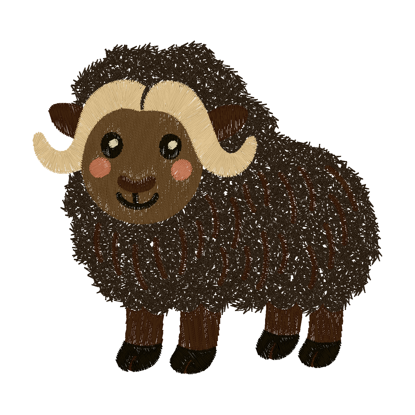 Fuzzy Musk Ox digital stitch preview