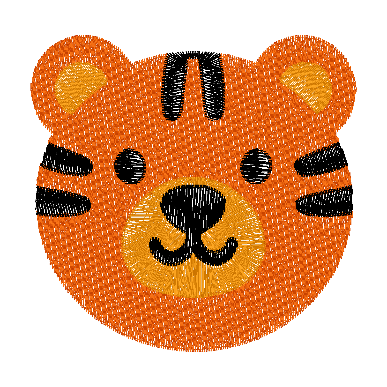 Fuzzy Tiger Flat stitch preview
