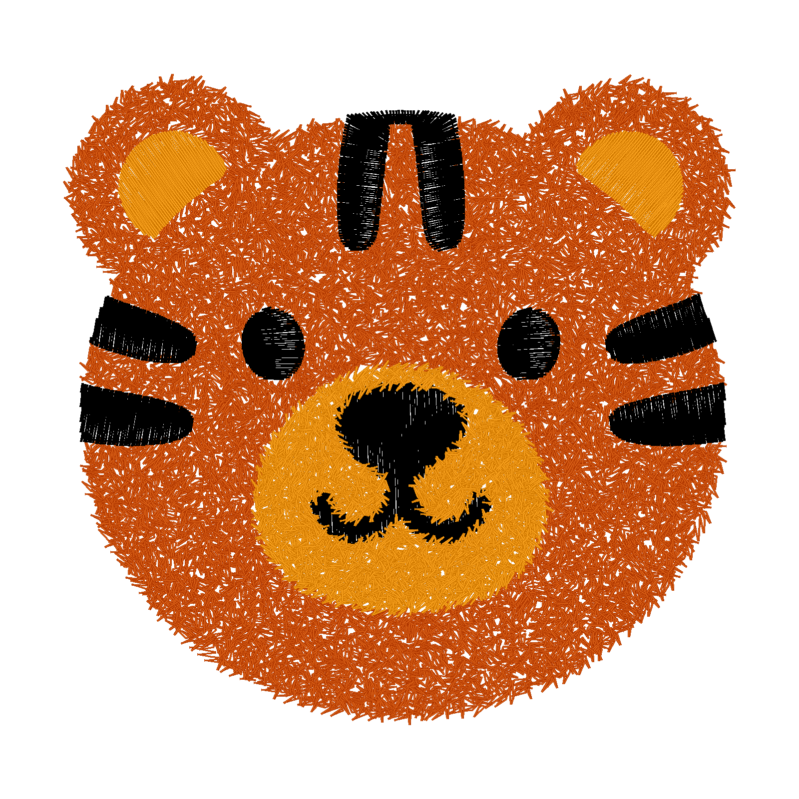 Fuzzy Tiger digital stitch preview