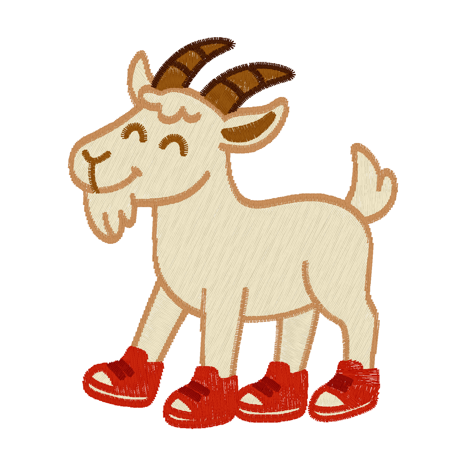 Goat in Trainers digital stitch preview