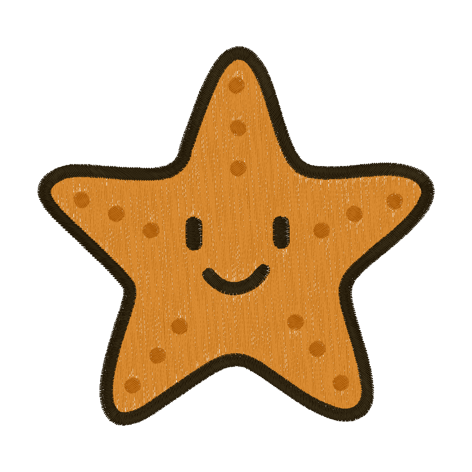 Gold Star Patch digital stitch preview