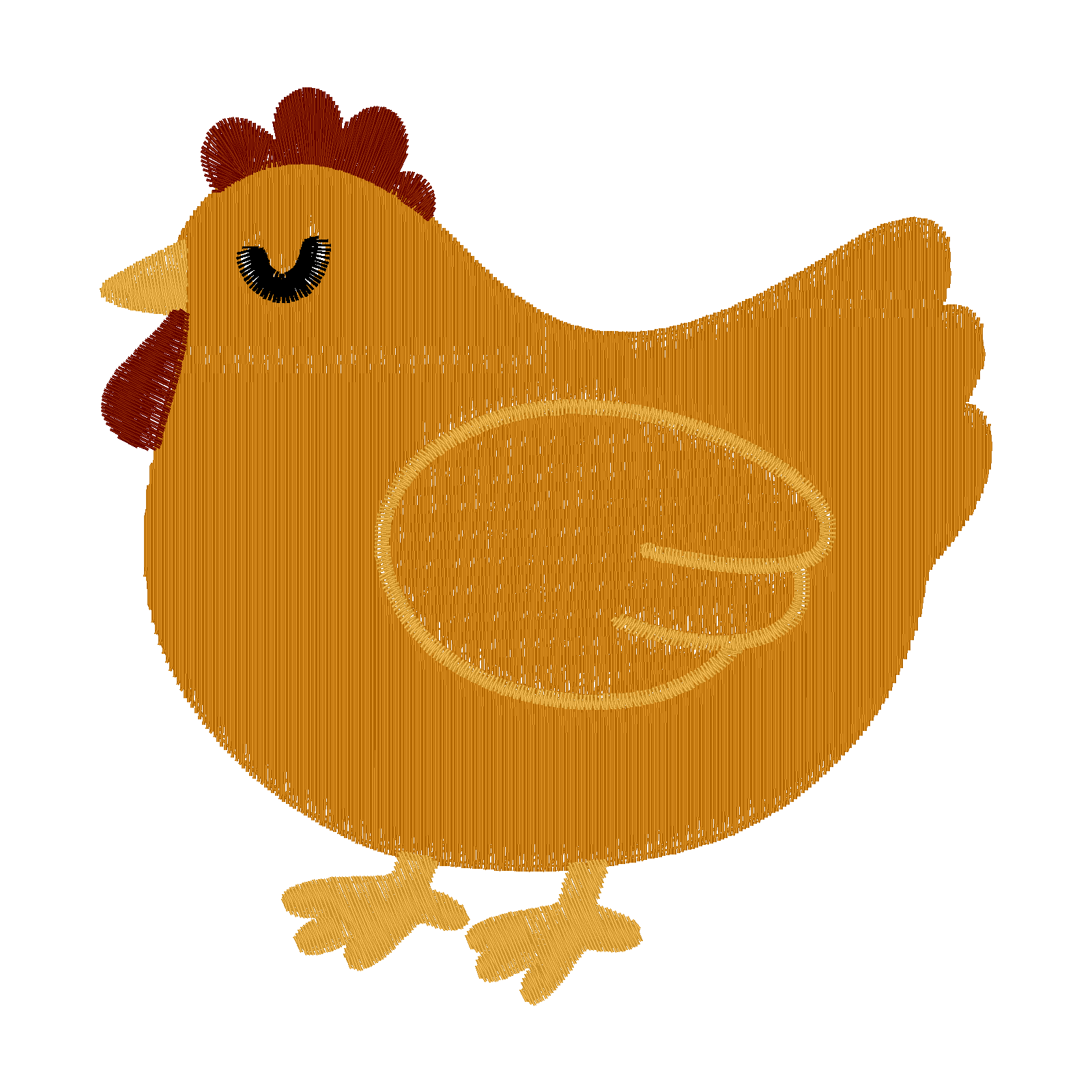 Golden Clucker Chicken digital stitch preview