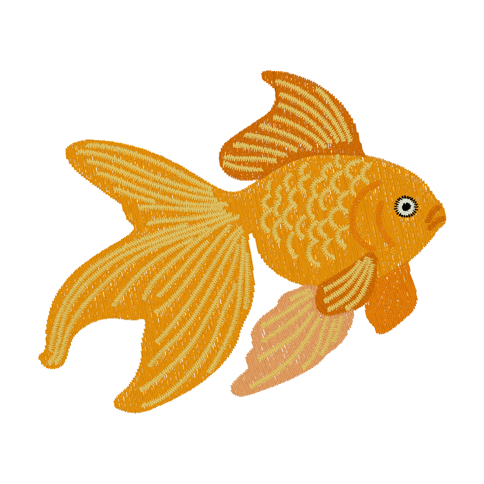 Golden Grace Goldfish digital stitch preview