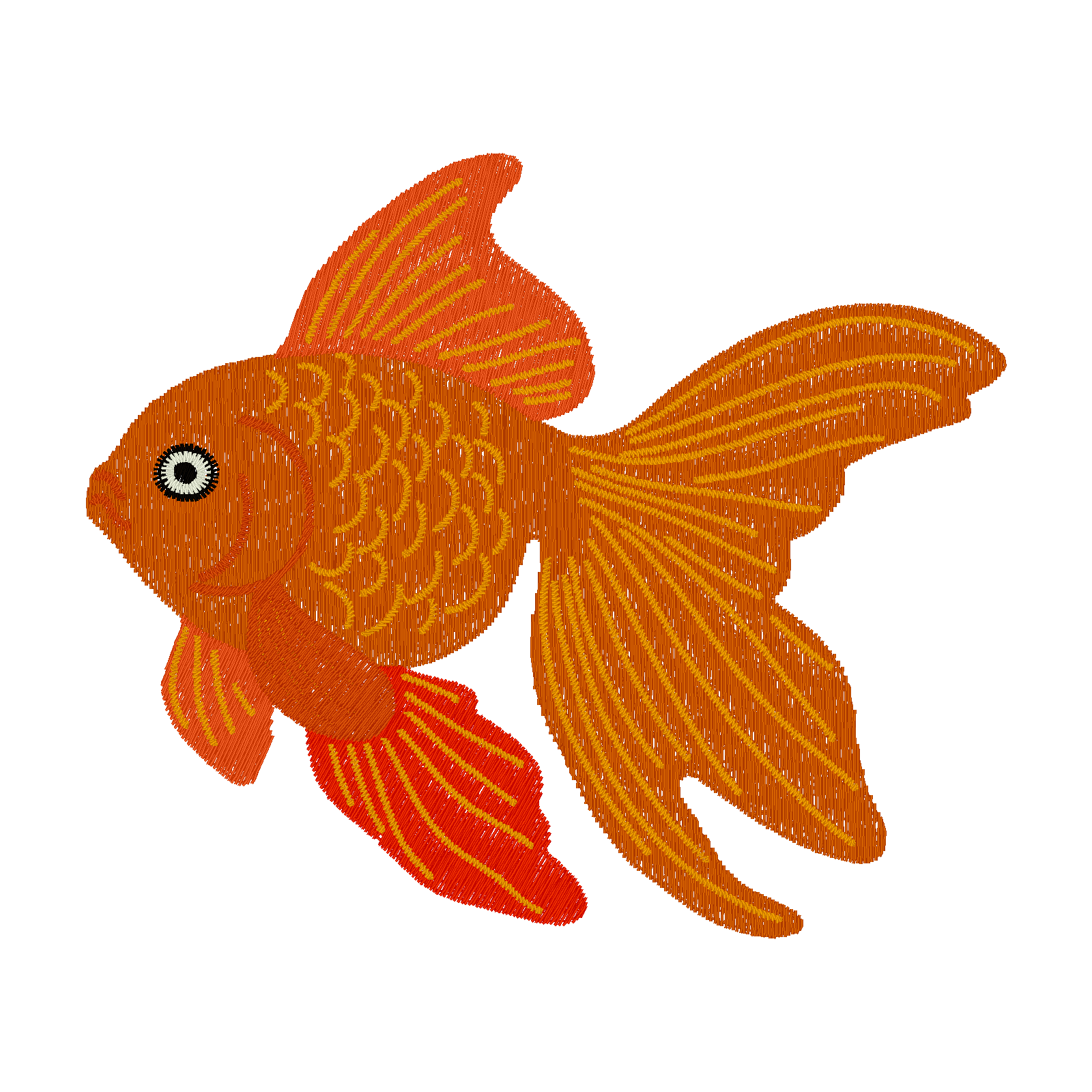 Goldfish digital stitch preview