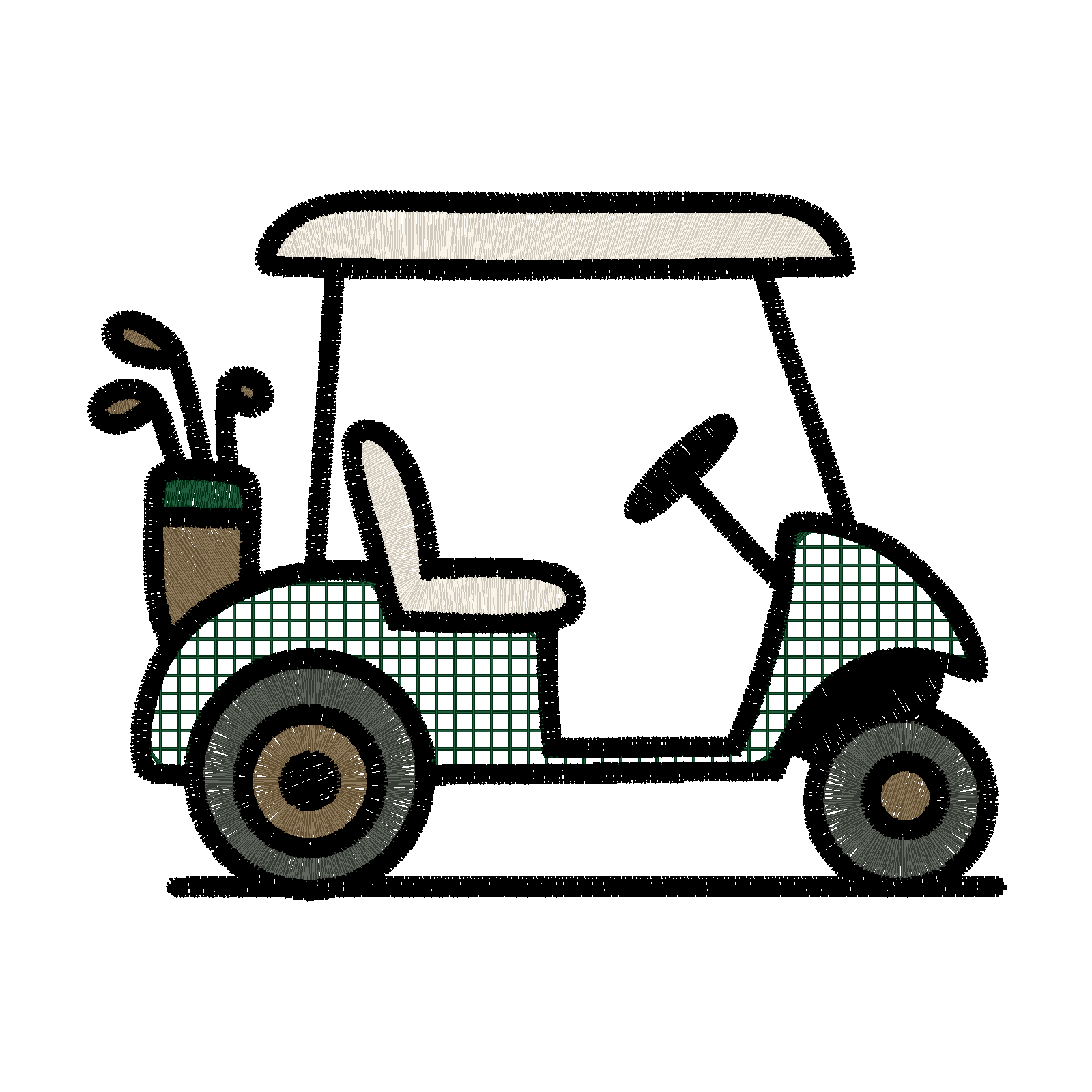 Golf Cart digital stitch preview