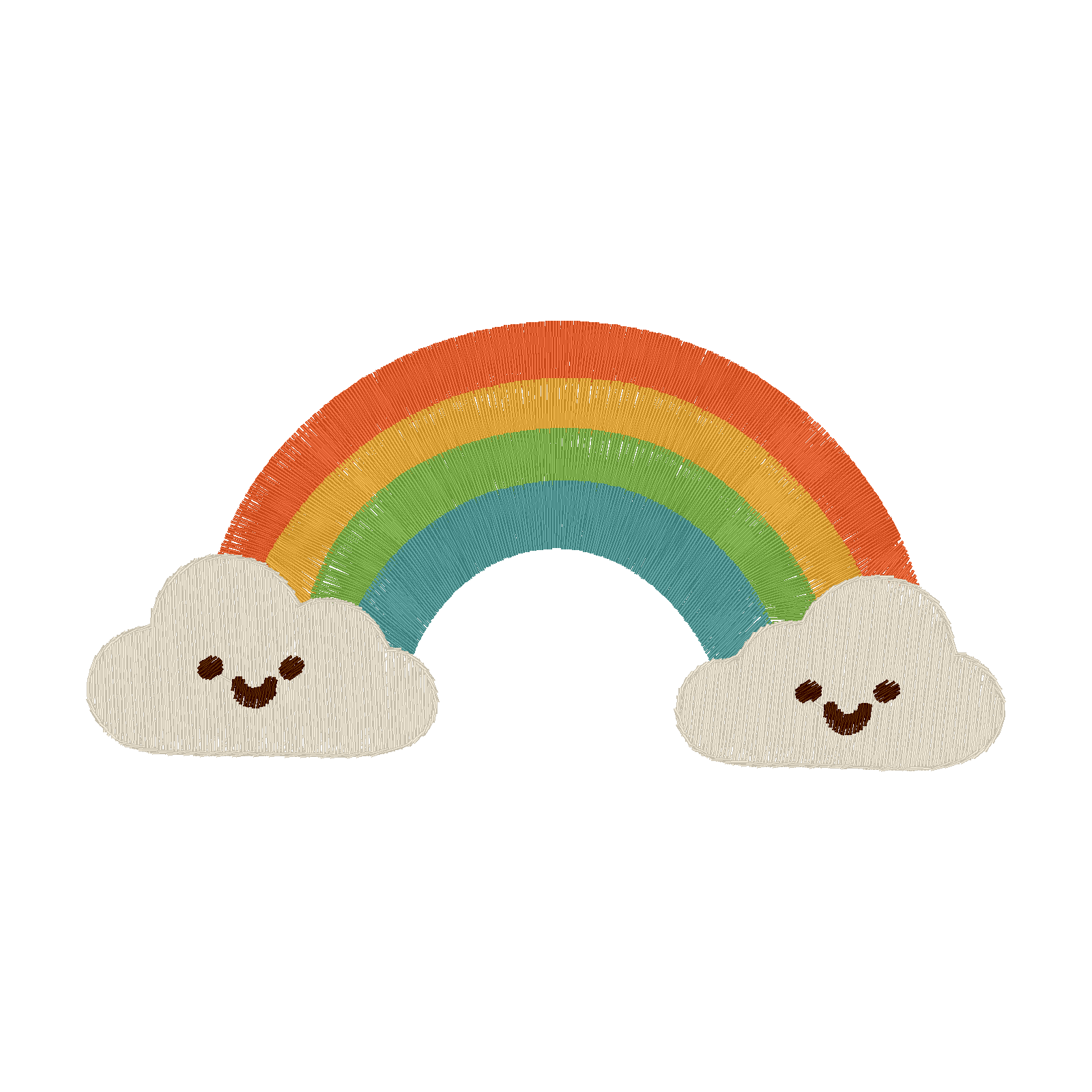 Happy Cloudy Rainbow digital stitch preview