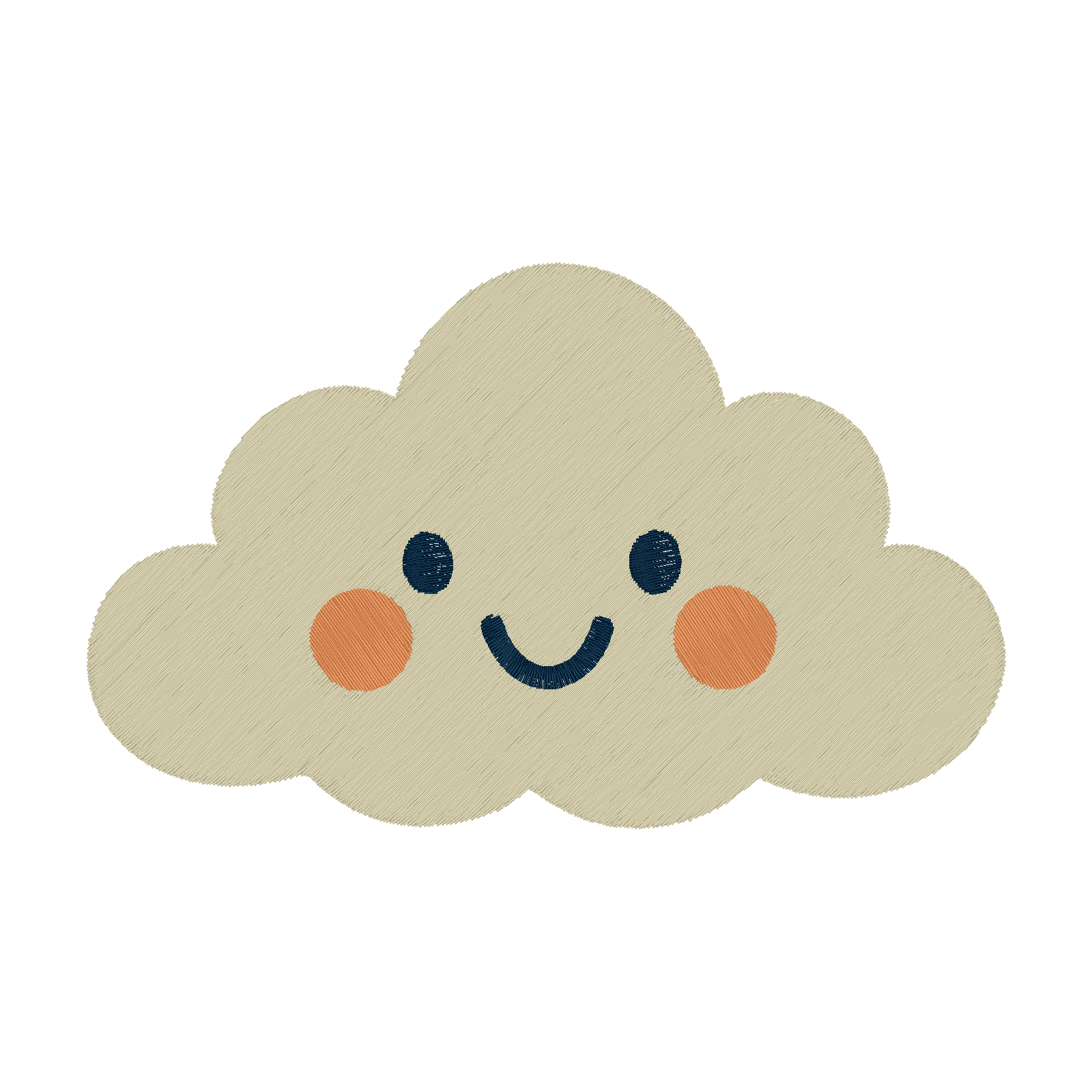 Happy Kawaii Cloud digital stitch preview