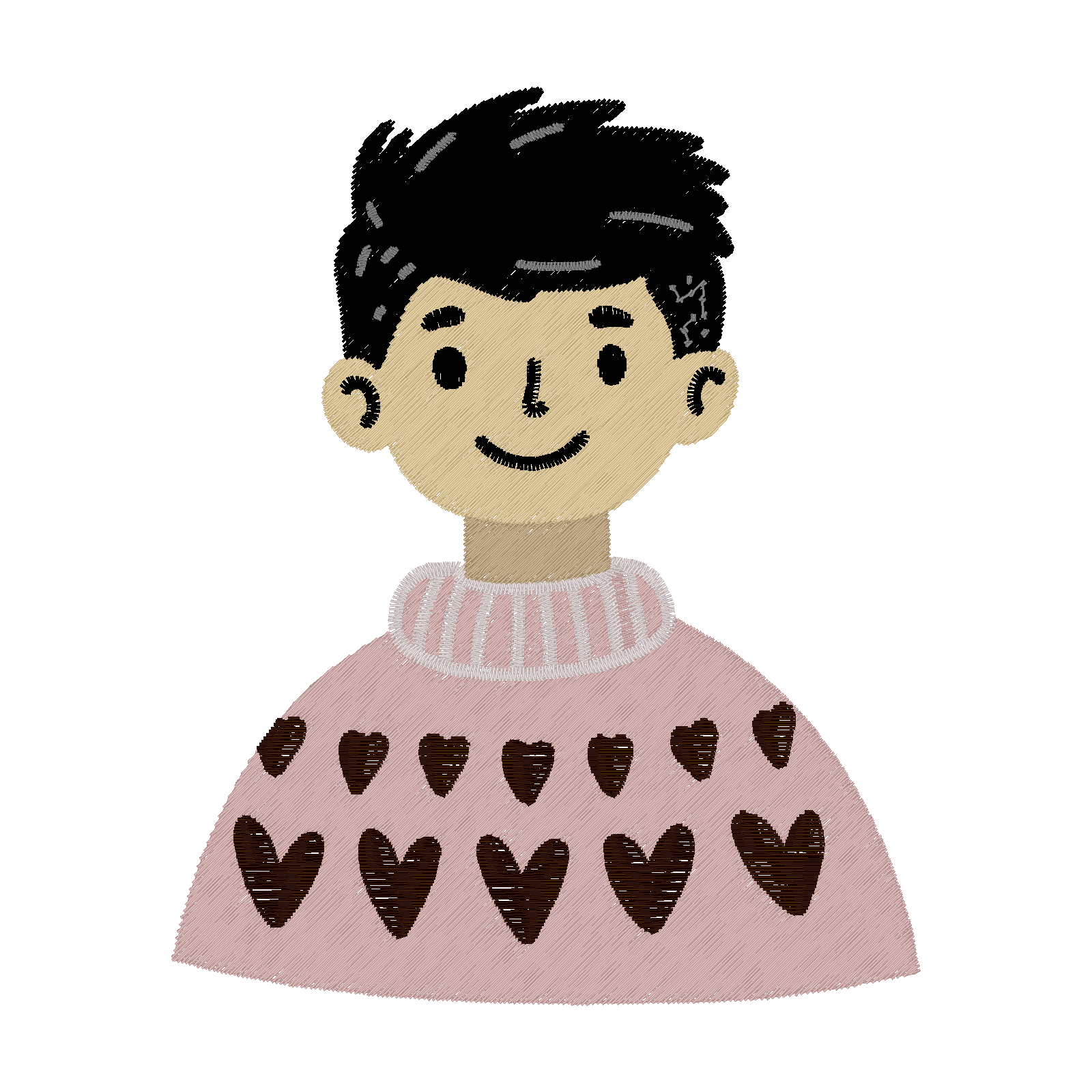Heartfelt Sweater Portrait digital stitch preview