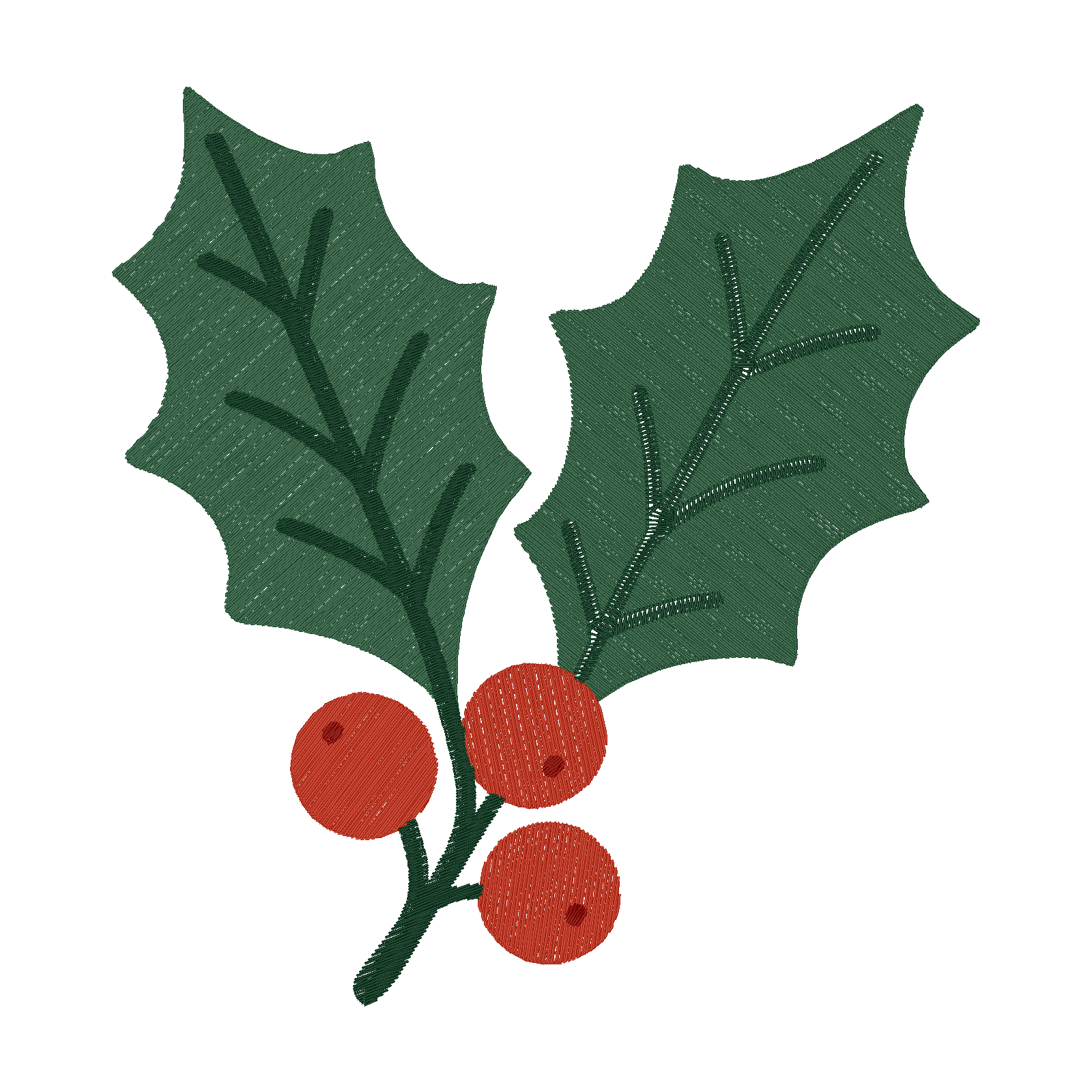 Holly Leaves and Berries digital stitch preview