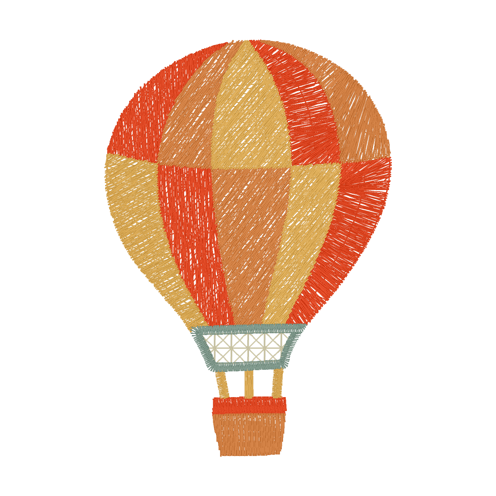 Hot Air Balloon digital stitch preview