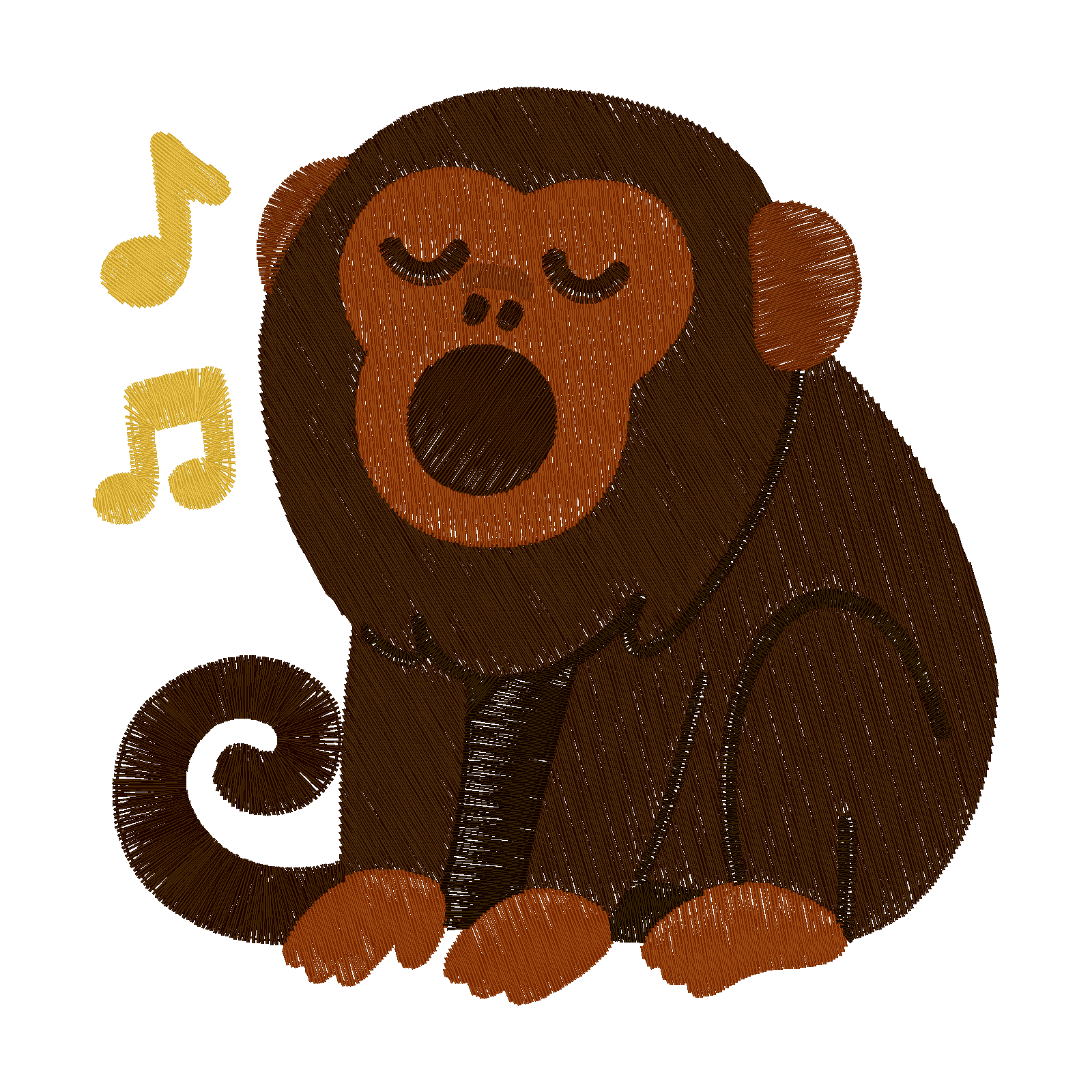 Howler Monkey digital stitch preview