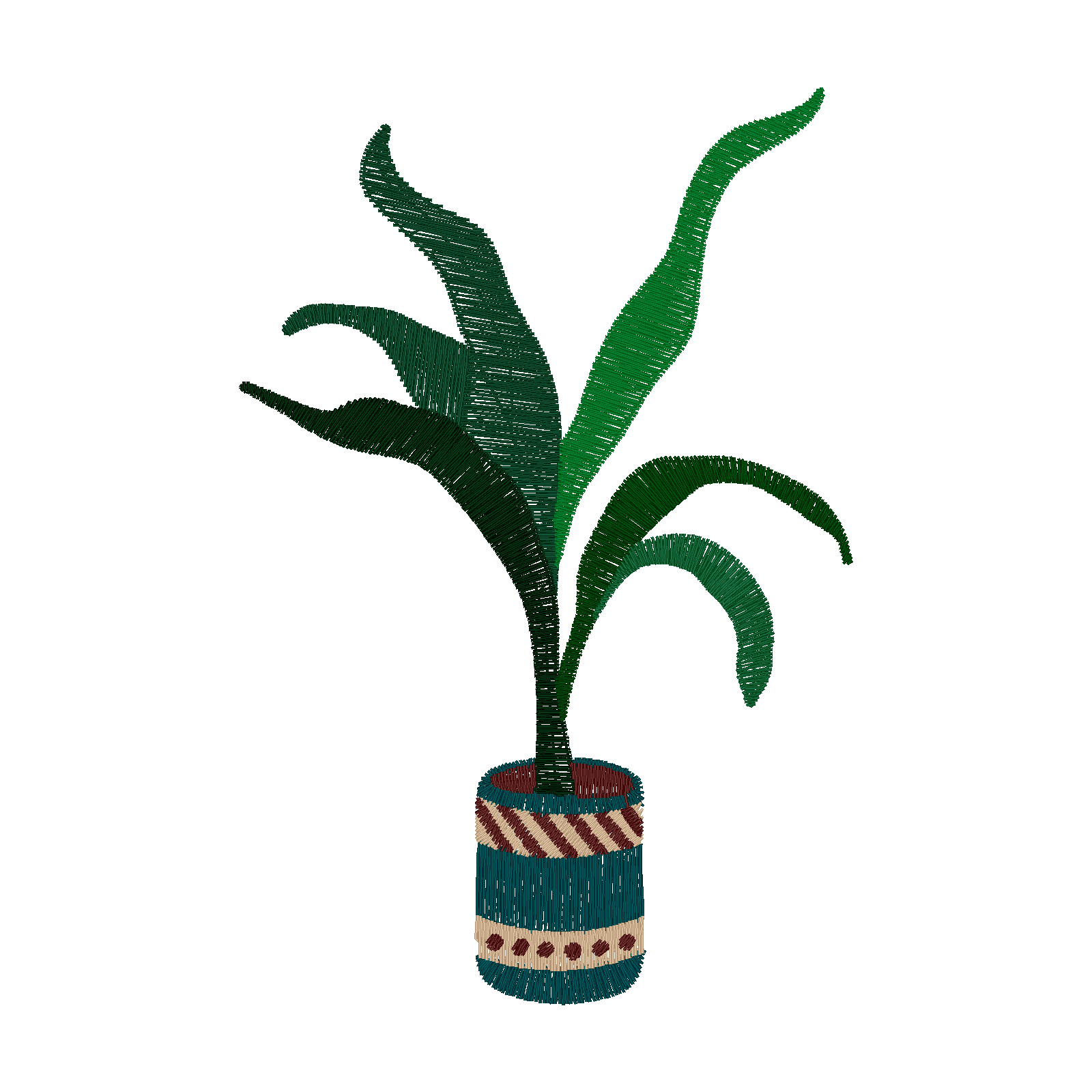 Jade Crest Plant digital stitch preview