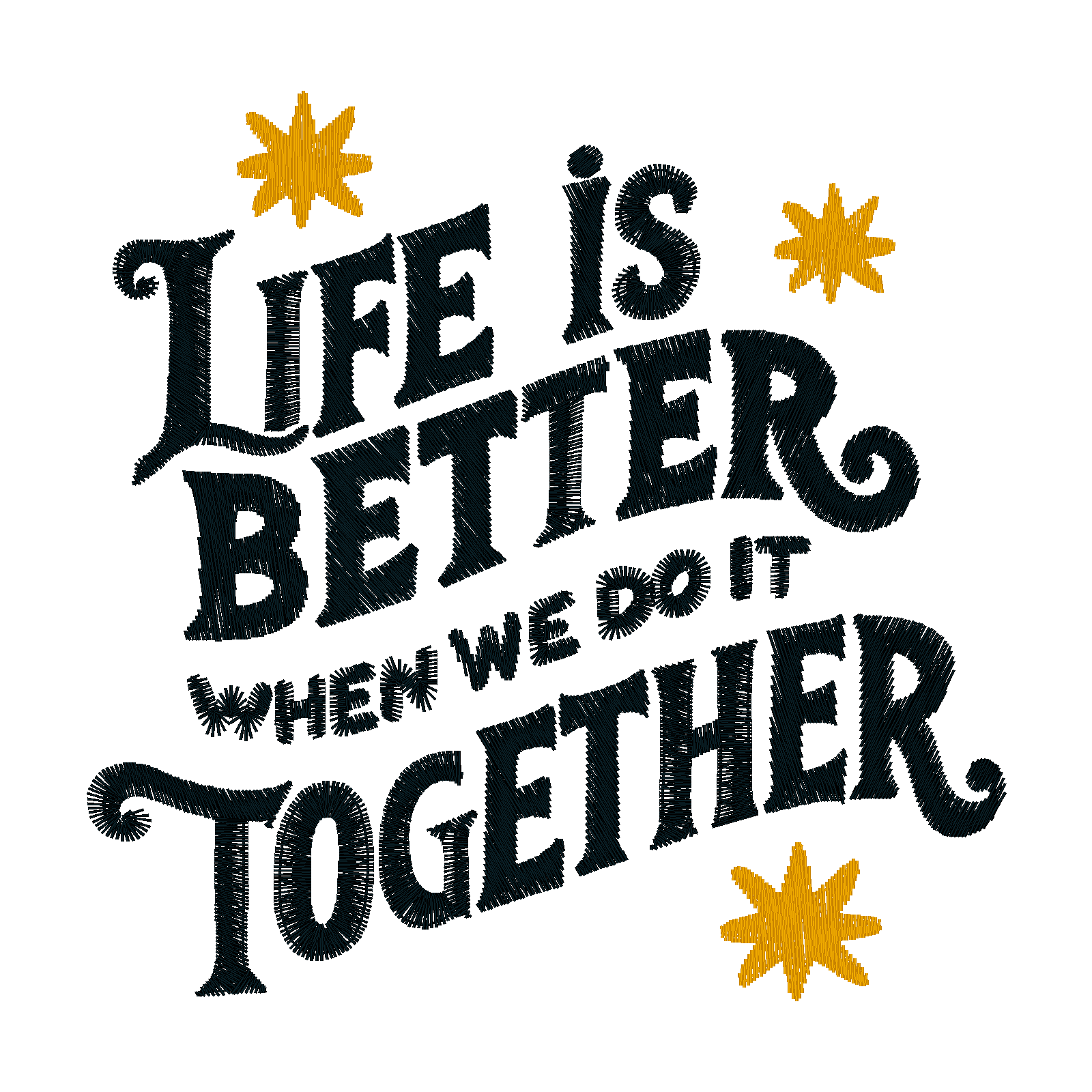 Life Is Better digital stitch preview
