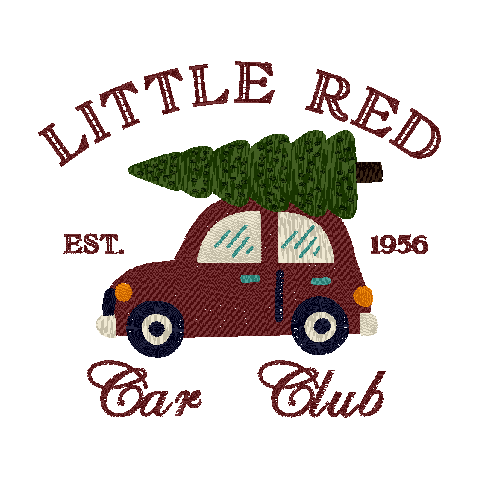 Little Red Car Club digital stitch preview