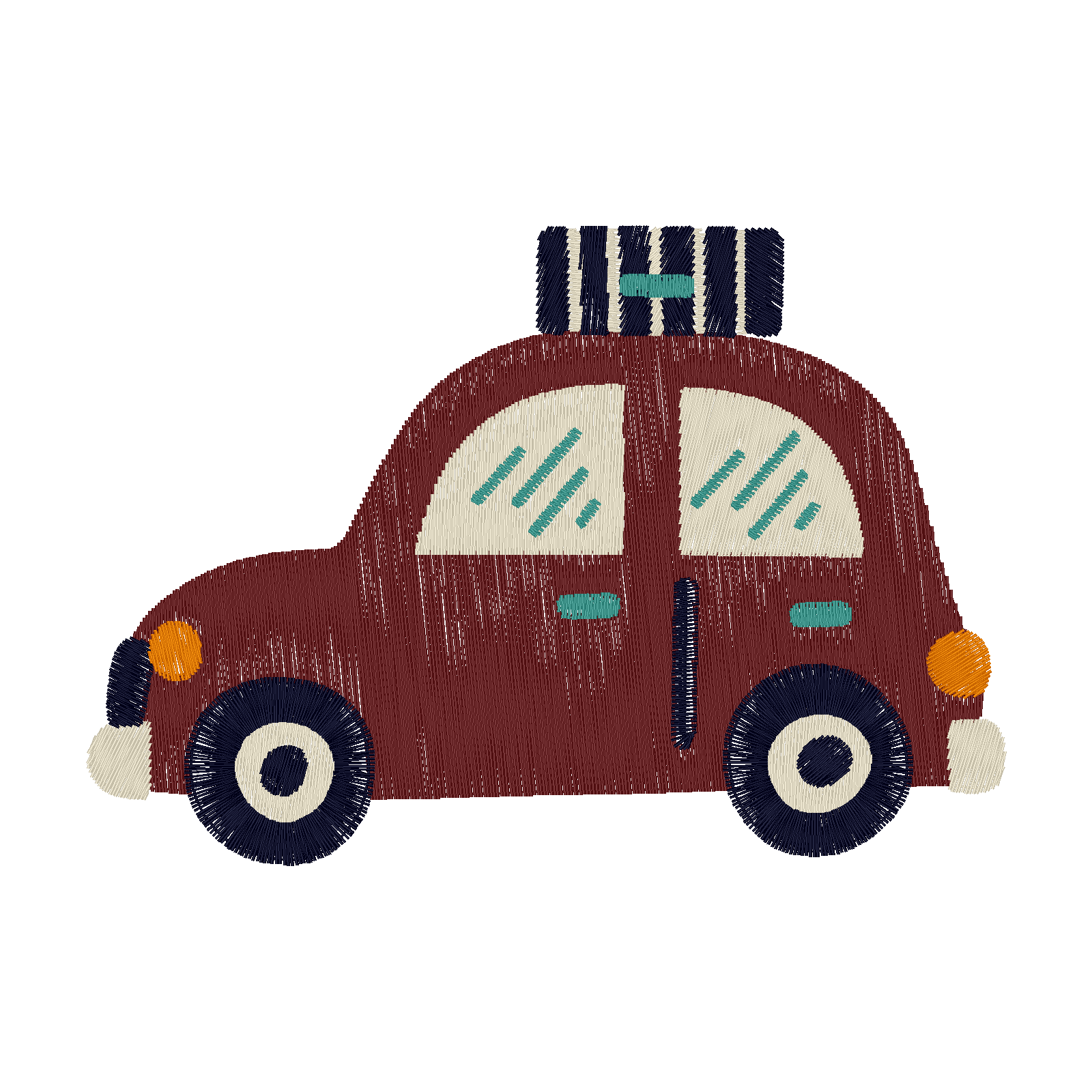 Little Red Car & Luggage digital stitch preview