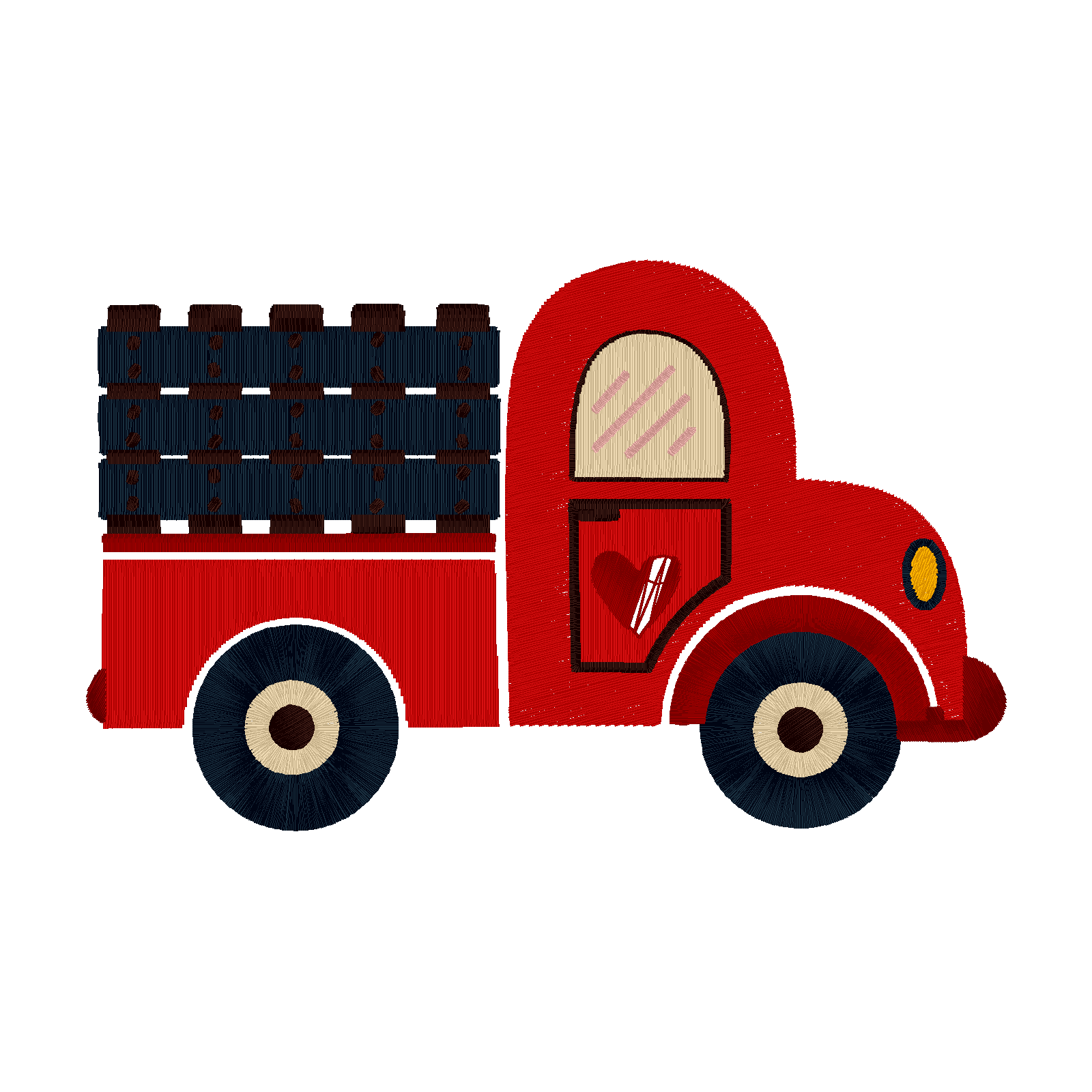 Little Red Truck digital stitch preview