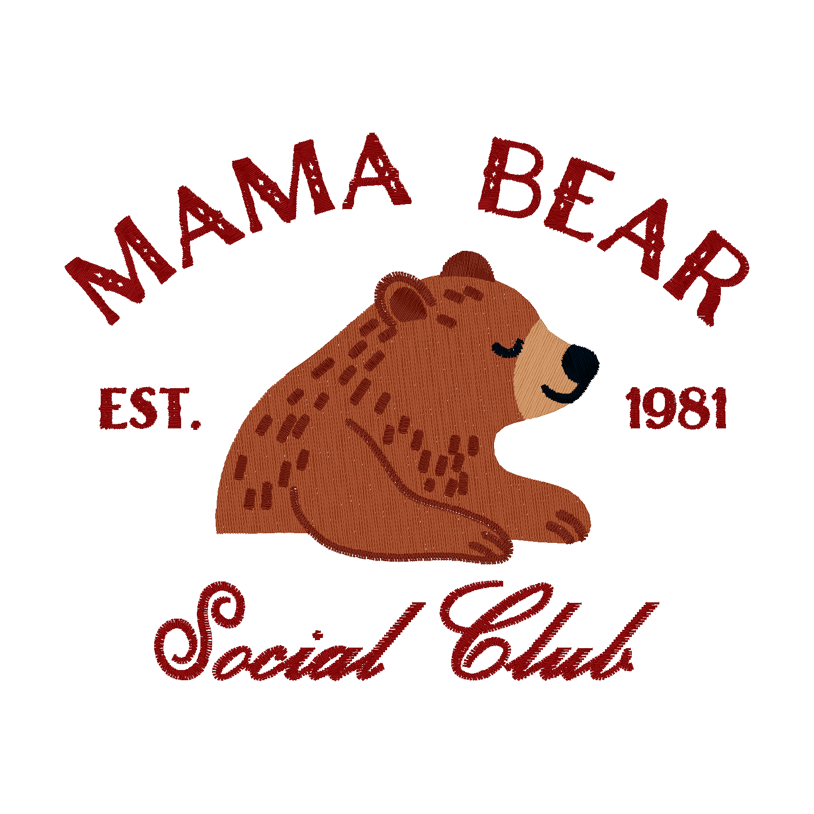 Mama Bear Social Club digital stitch preview
