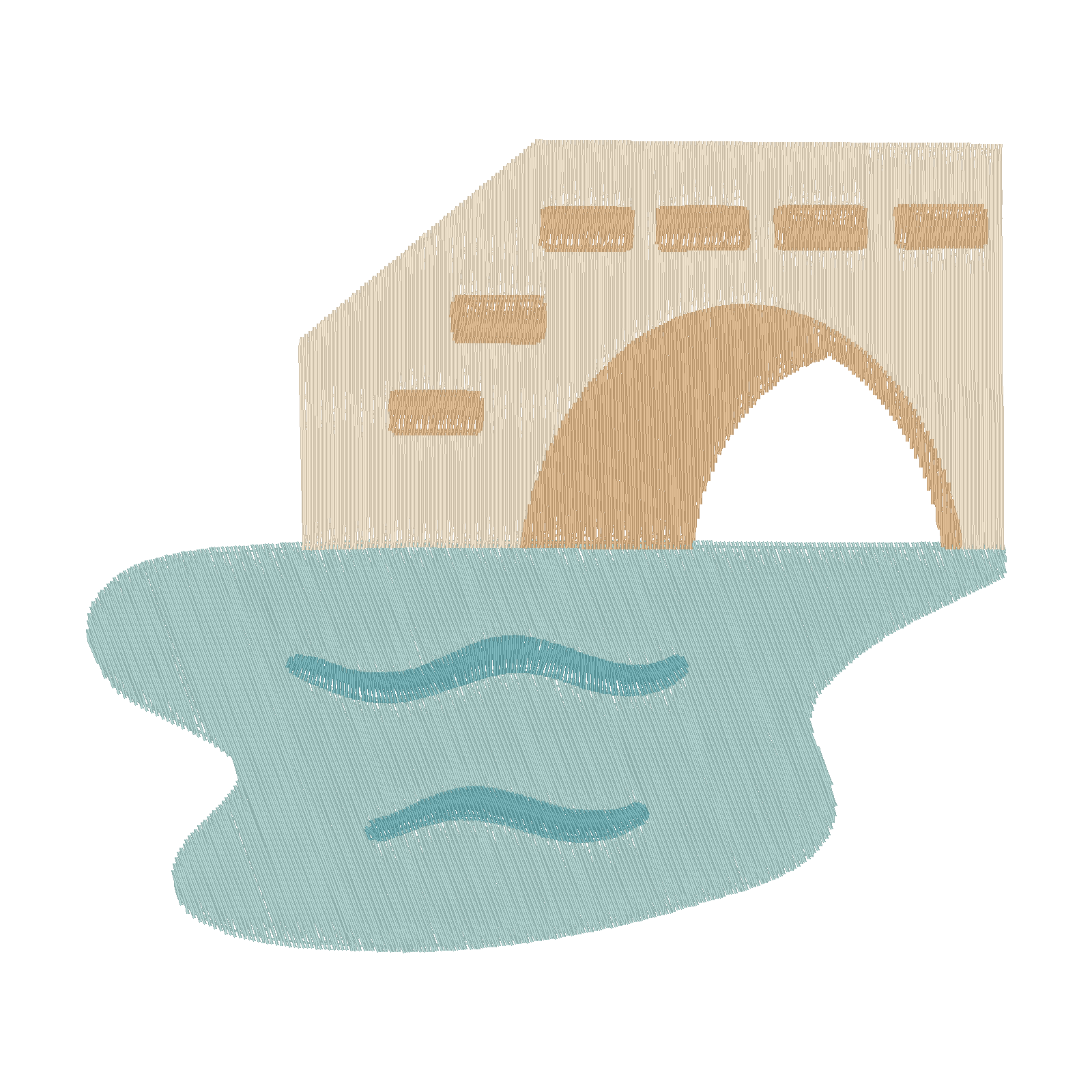 Mediterranean Bridge digital stitch preview