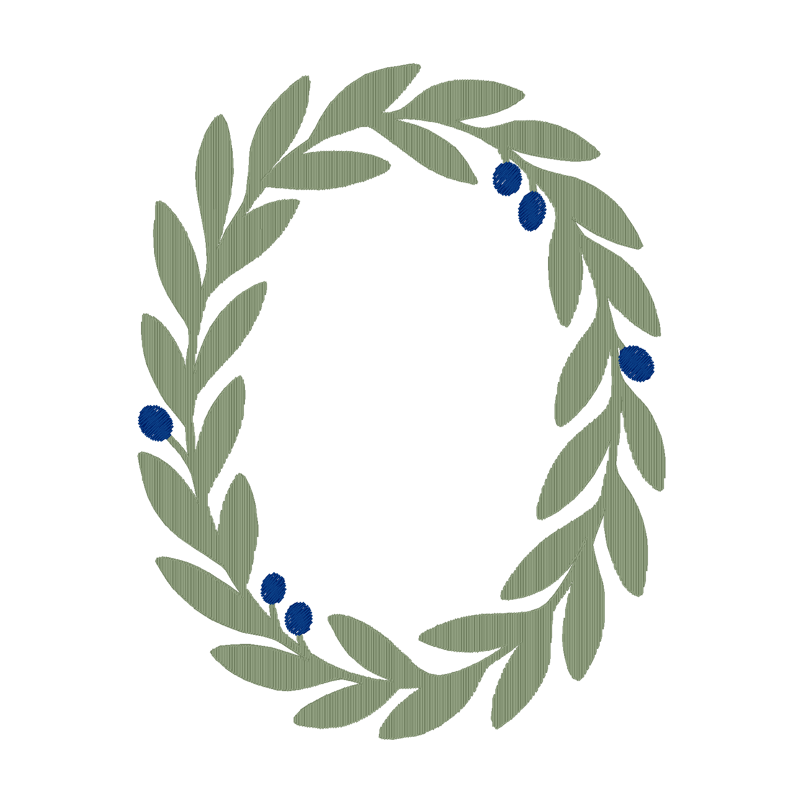Mediterranean Olive Frame digital stitch preview