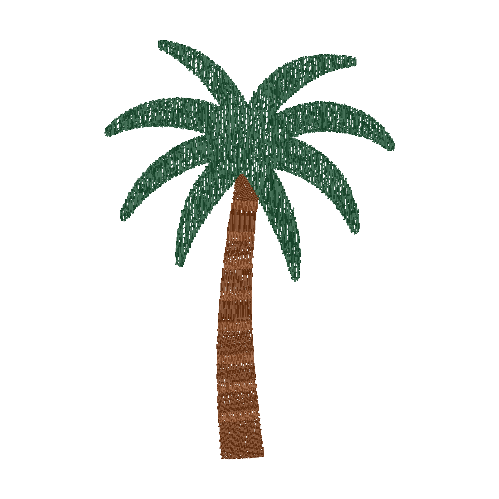 Mediterranean Palm Tree digital stitch preview