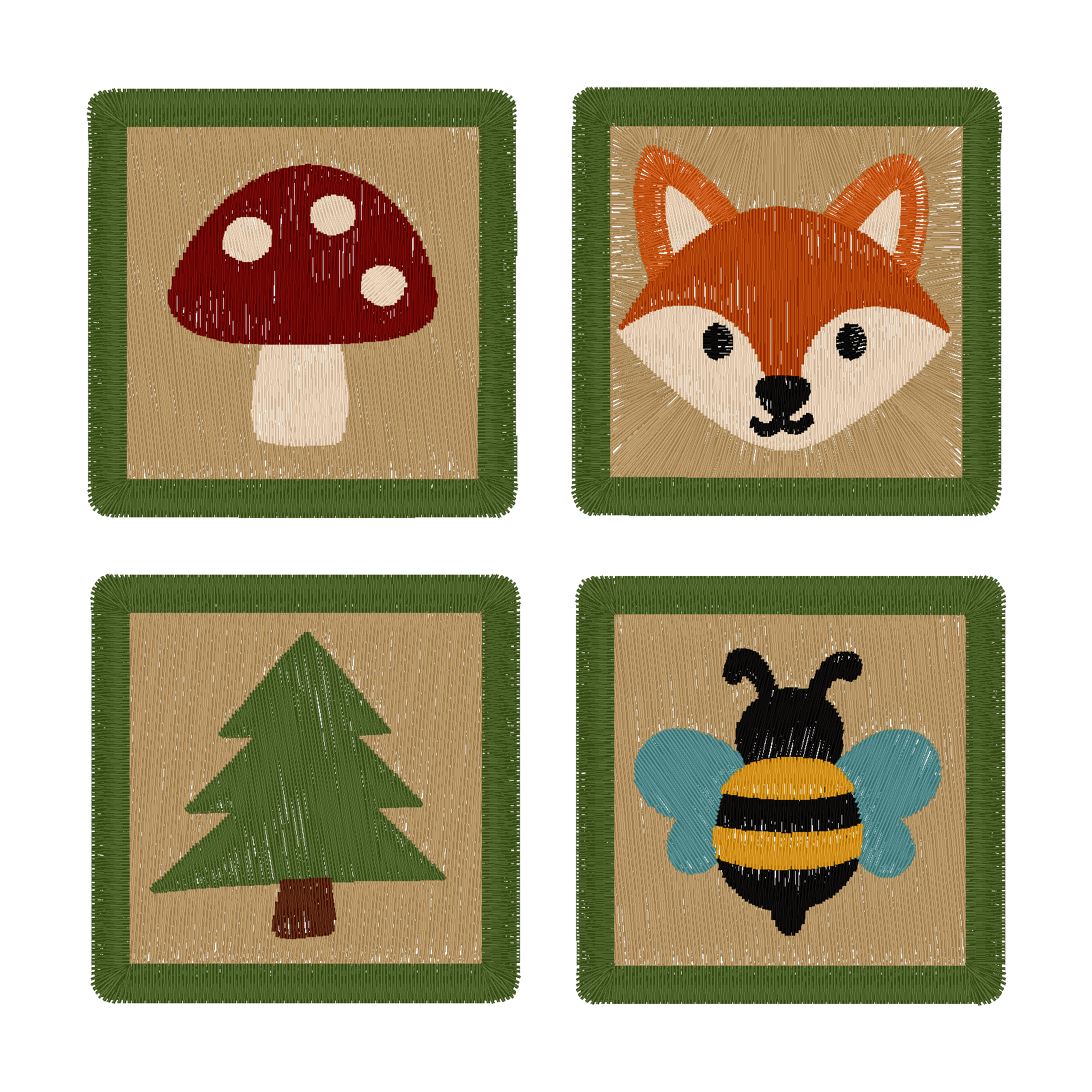 Mini Nature Scout Patches Set 1 digital stitch preview
