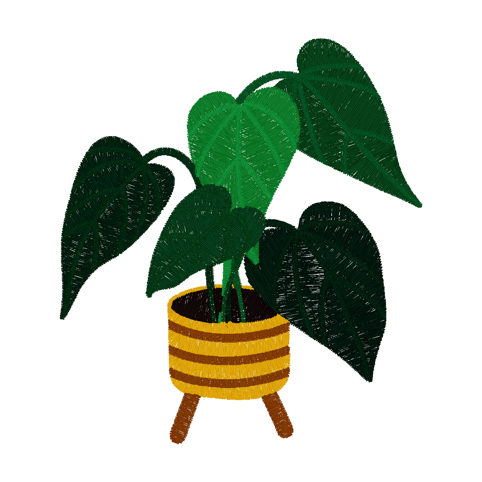 Monstera Potted Plant digital stitch preview